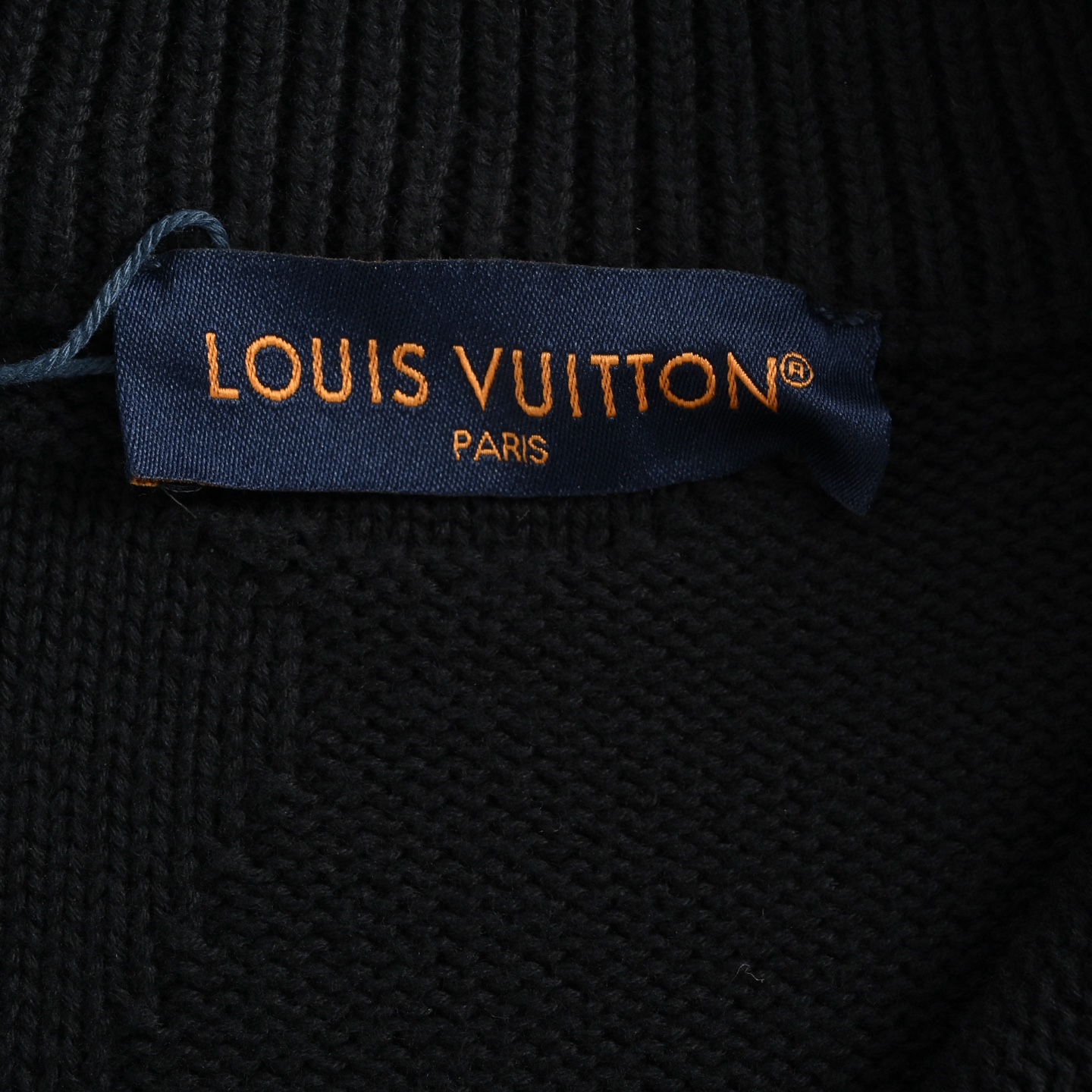 Louis Vuitton/路易威登 暗纹老花提花半拉链毛衣 藏青色 黑色