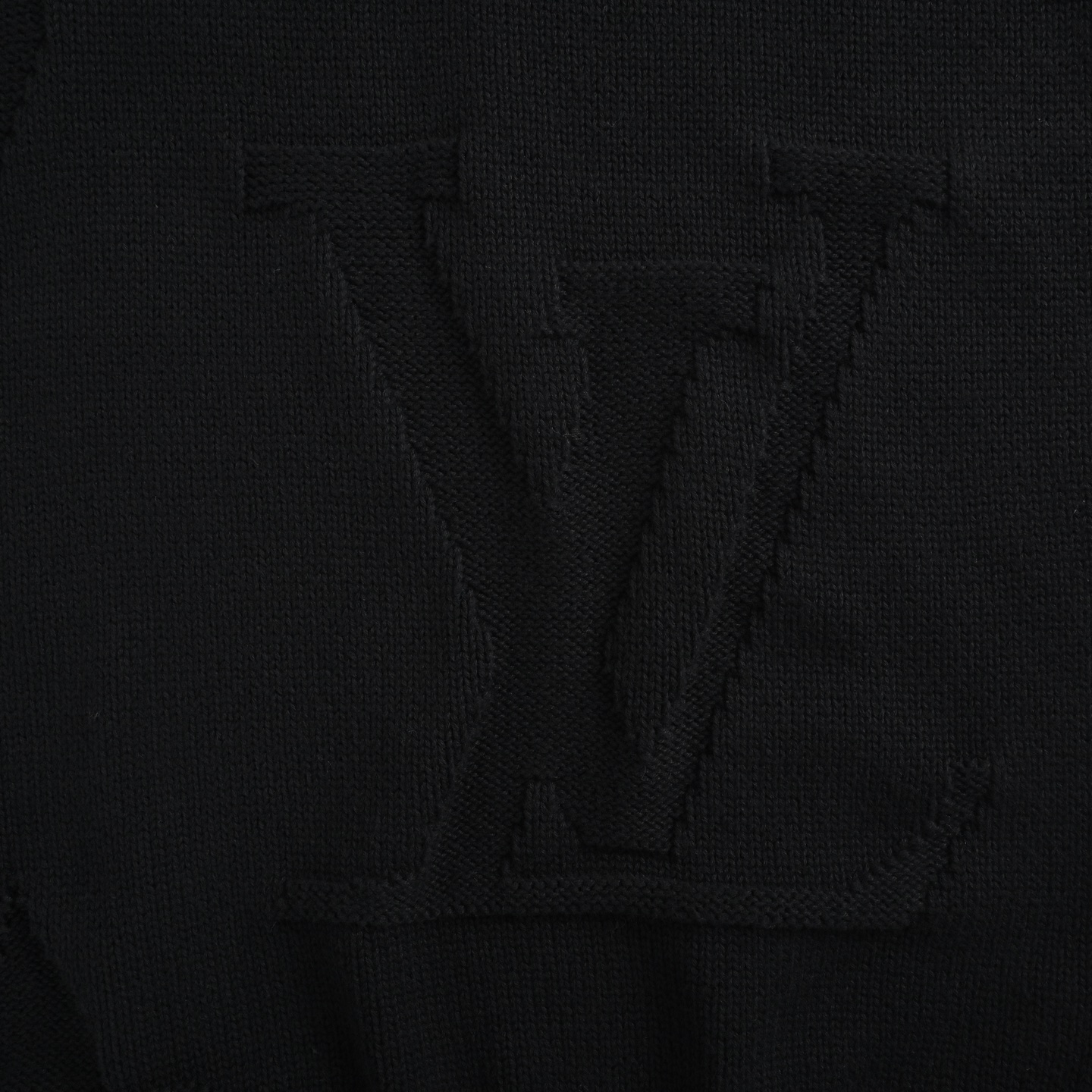 Louis Vuitton/路易威登 暗纹老花提花半拉链毛衣 藏青色 黑色