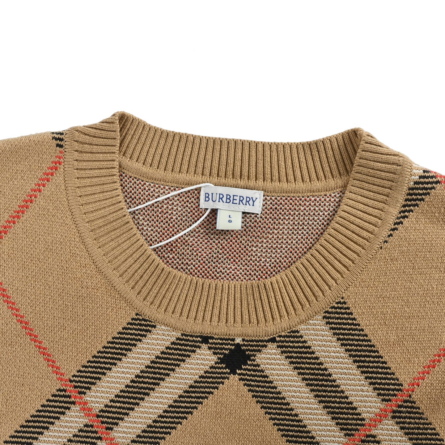 Burberry/巴宝莉 24Fw 斜格纹圆领针织毛衣 经典针织条纹毛衣