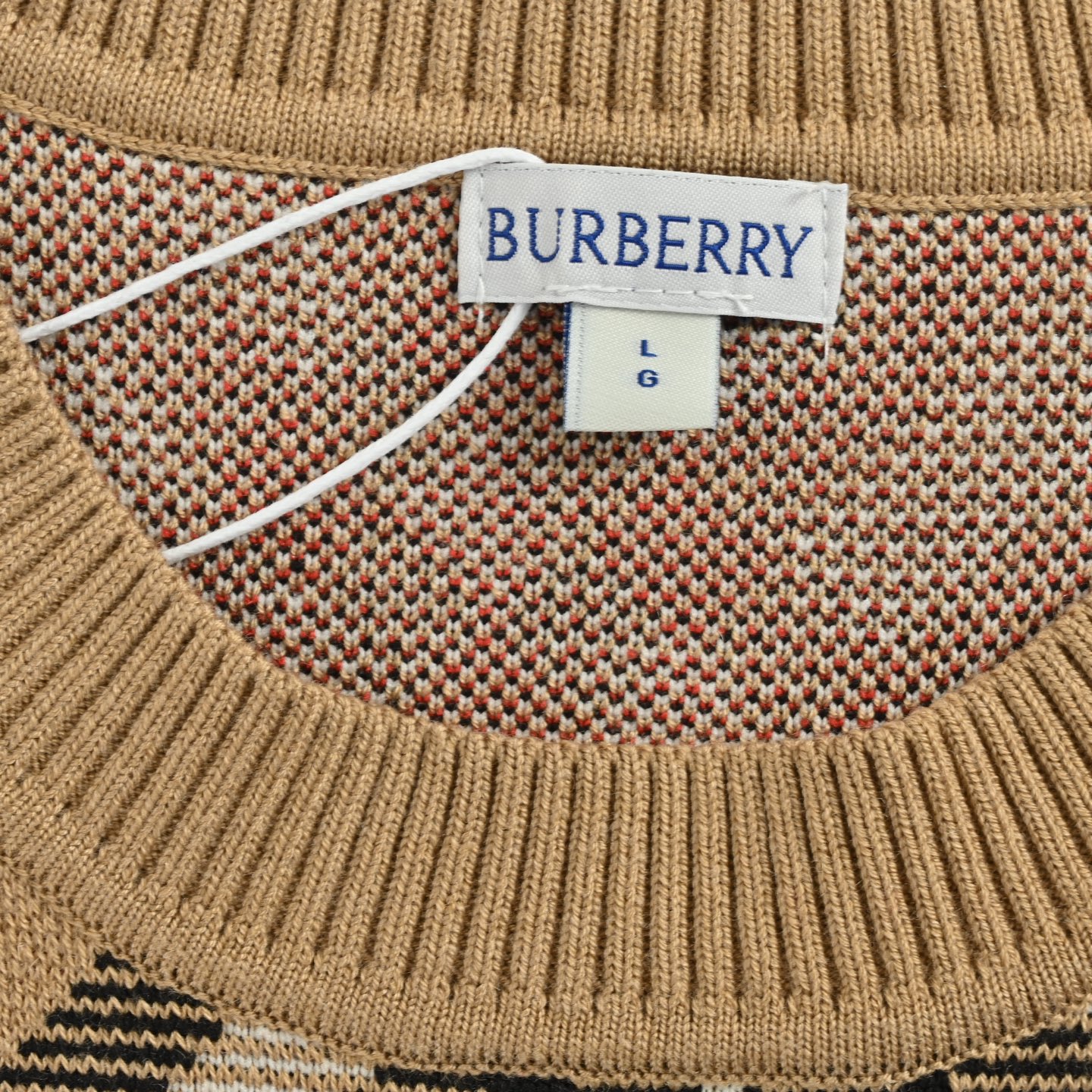 Burberry/巴宝莉 24Fw 斜格纹圆领针织毛衣 经典针织条纹毛衣