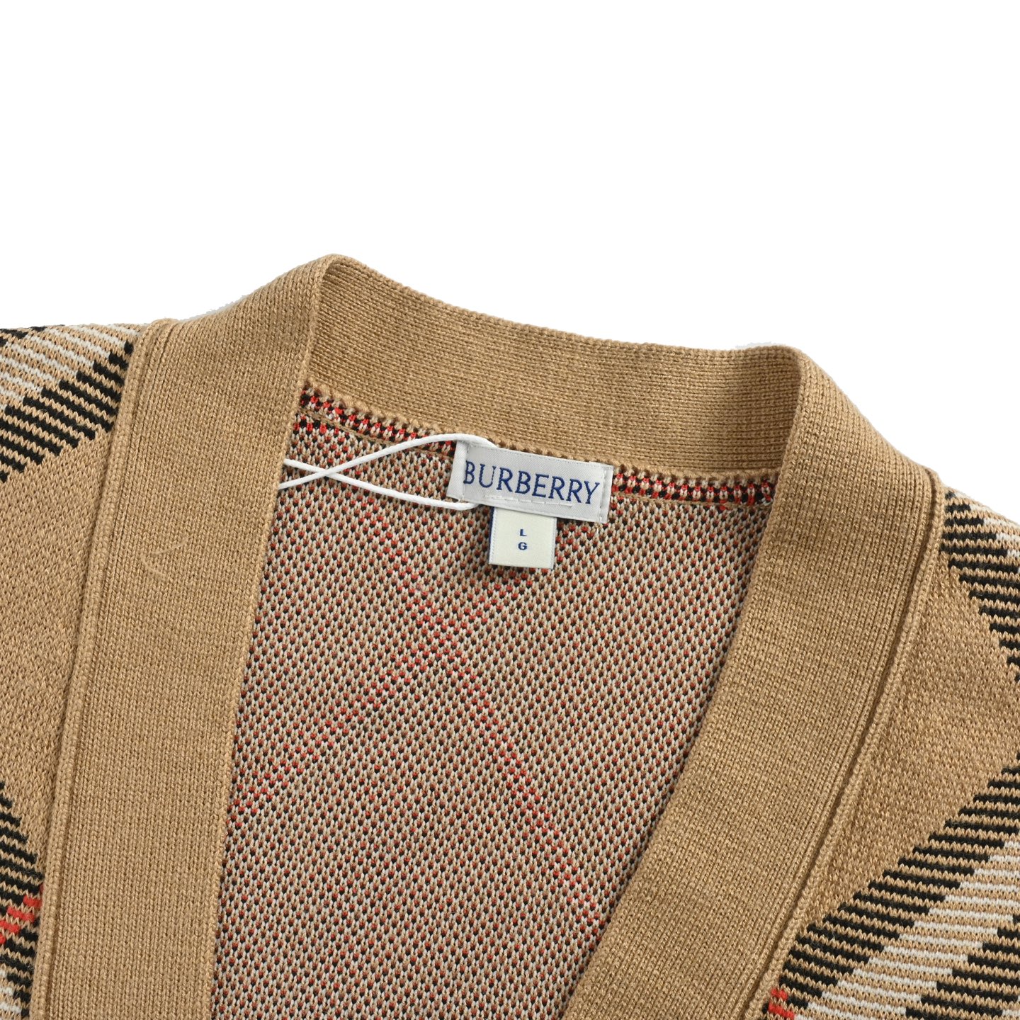 Burberry/巴宝莉 24Fw 斜格纹针织开衫毛衣