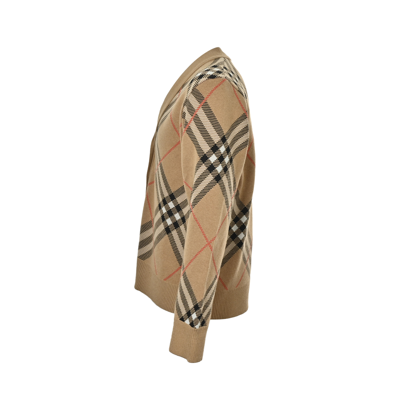 Burberry/巴宝莉 24Fw 斜格纹针织开衫毛衣