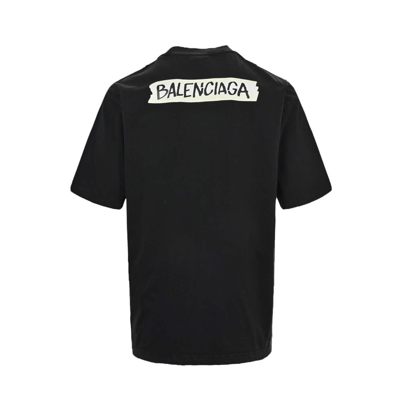 Balenciaga/巴黎世家 26ss 胶带印花破洞水洗短袖 水洗黑 灰白色-莆田鞋,莆田鞋货源,高仿鞋,高仿鞋货源,安福档口,莆田高仿鞋,莆田鞋批发,高仿鞋批发,莆田高仿运动鞋,高仿运动鞋,莆田运动鞋 Balenciaga/巴黎世家 26ss 胶带印花破洞水洗短袖 水洗黑 灰白色