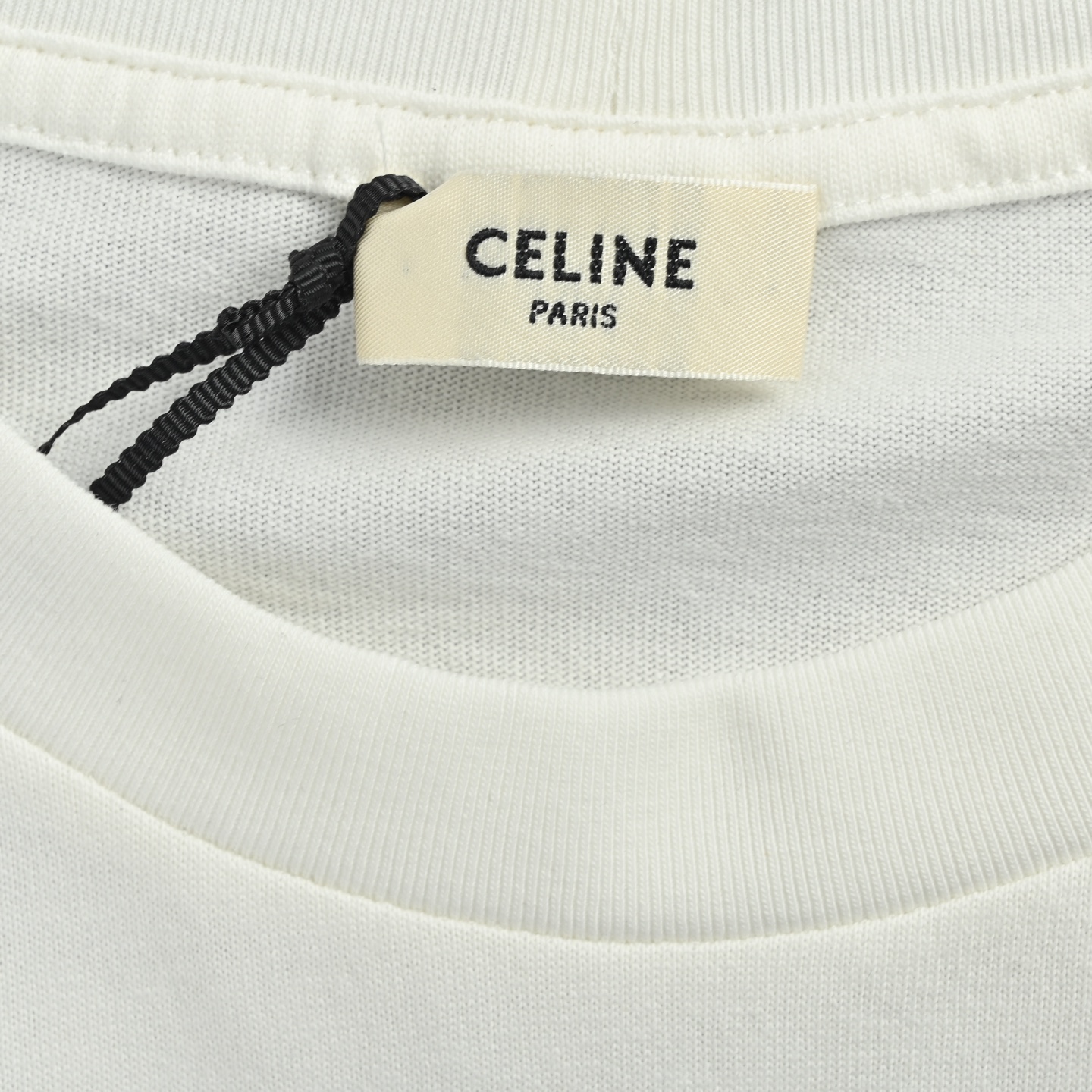Celine 赛琳 弧型植绒印花短袖