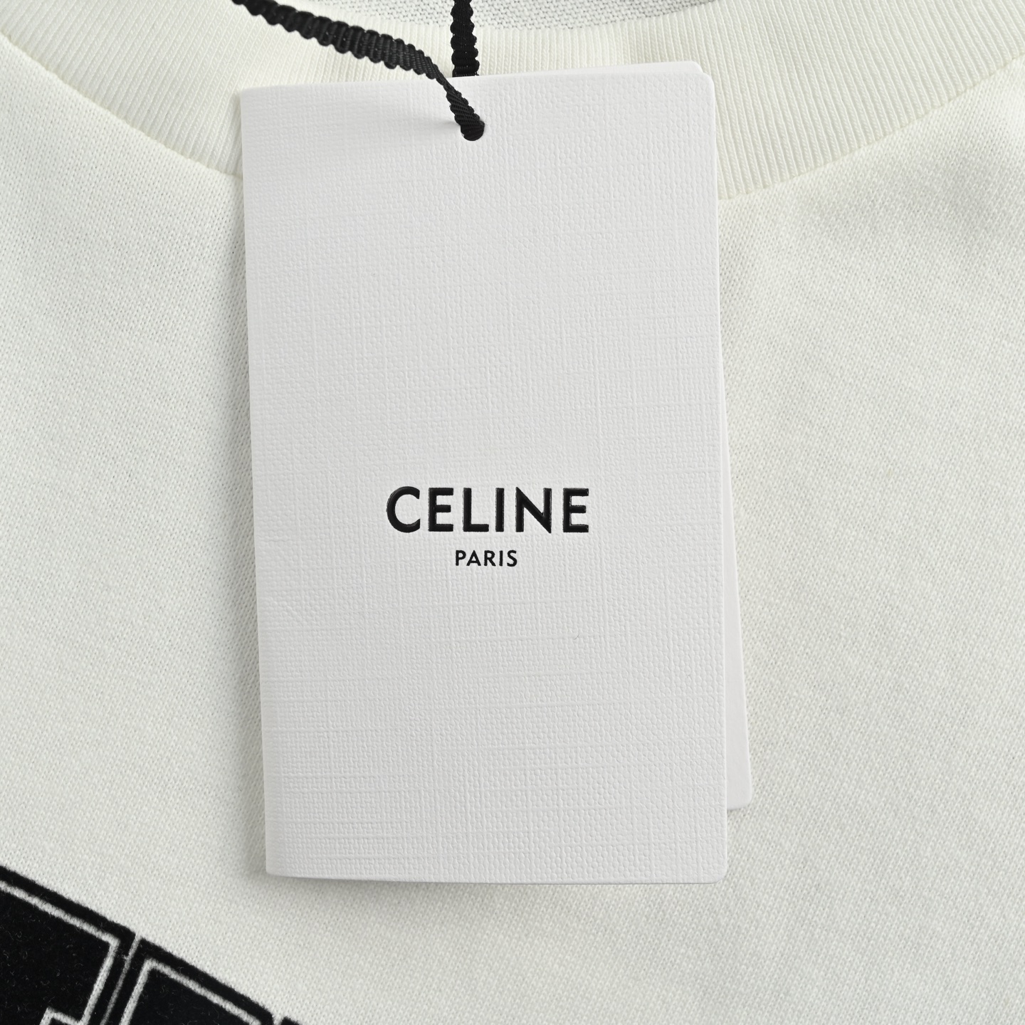 Celine 赛琳 弧型植绒印花短袖