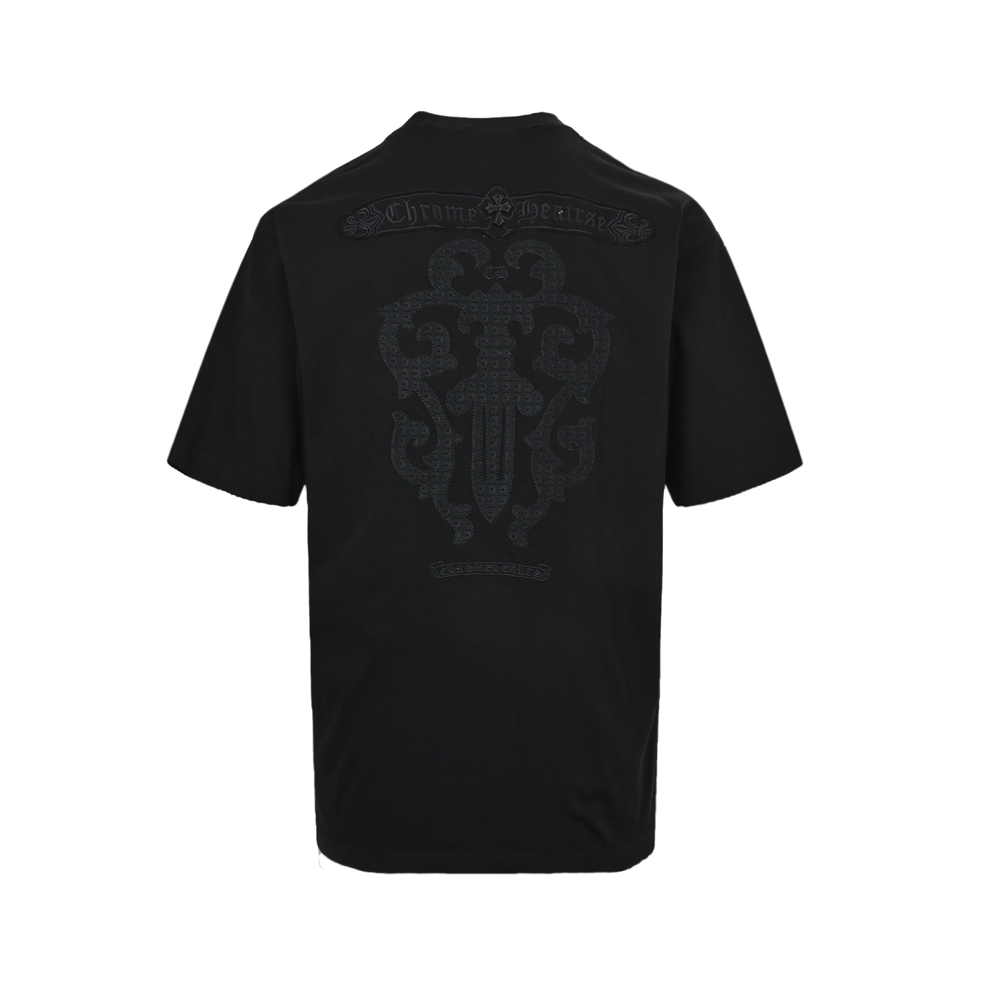 Chrome Hearts/克罗心 重工宝剑logo刺绣短袖 黑色 白色-Chinese UA Cheap High Quatity Brand Clothes Bags handbags Sneakers wholesale wholesaler seller from China Factory suppliers Fashion Clothing Shoes best Quality Beautiful Price Chrome Hearts/克罗心 重工宝剑logo刺绣短袖 黑色 白色