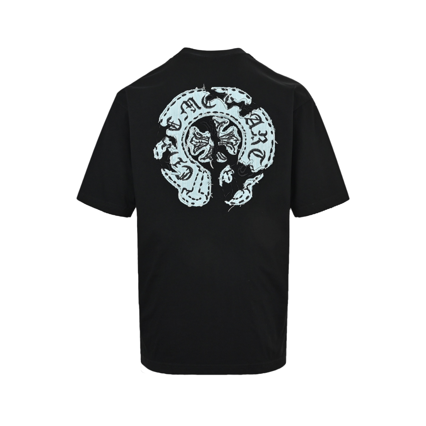 Chrome Hearts/克罗心 重工卷轴贴布刺绣短袖 黑色 白色-Top High Quatity Cheap Sneakers Fashion Clothing Clothes Bags handbags Shoes of all Brand wholesale With The best Quality And Beautiful Price from China Factory Chinese suppliers wholesaler seller Chrome Hearts/克罗心 重工卷轴贴布刺绣短袖 黑色 白色
