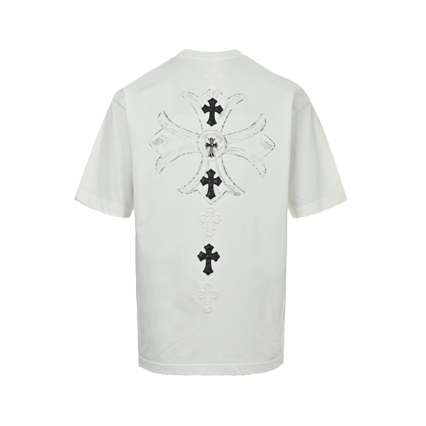 Chrome Hearts/克罗心 重工十字架印花贴布绣短袖 黑色 白色-莆田鞋,莆田鞋货源,高仿鞋,高仿鞋货源,安福档口,莆田高仿鞋,莆田鞋批发,高仿鞋批发,莆田高仿运动鞋,高仿运动鞋,莆田运动鞋 Chrome Hearts/克罗心 重工十字架印花贴布绣短袖 黑色 白色