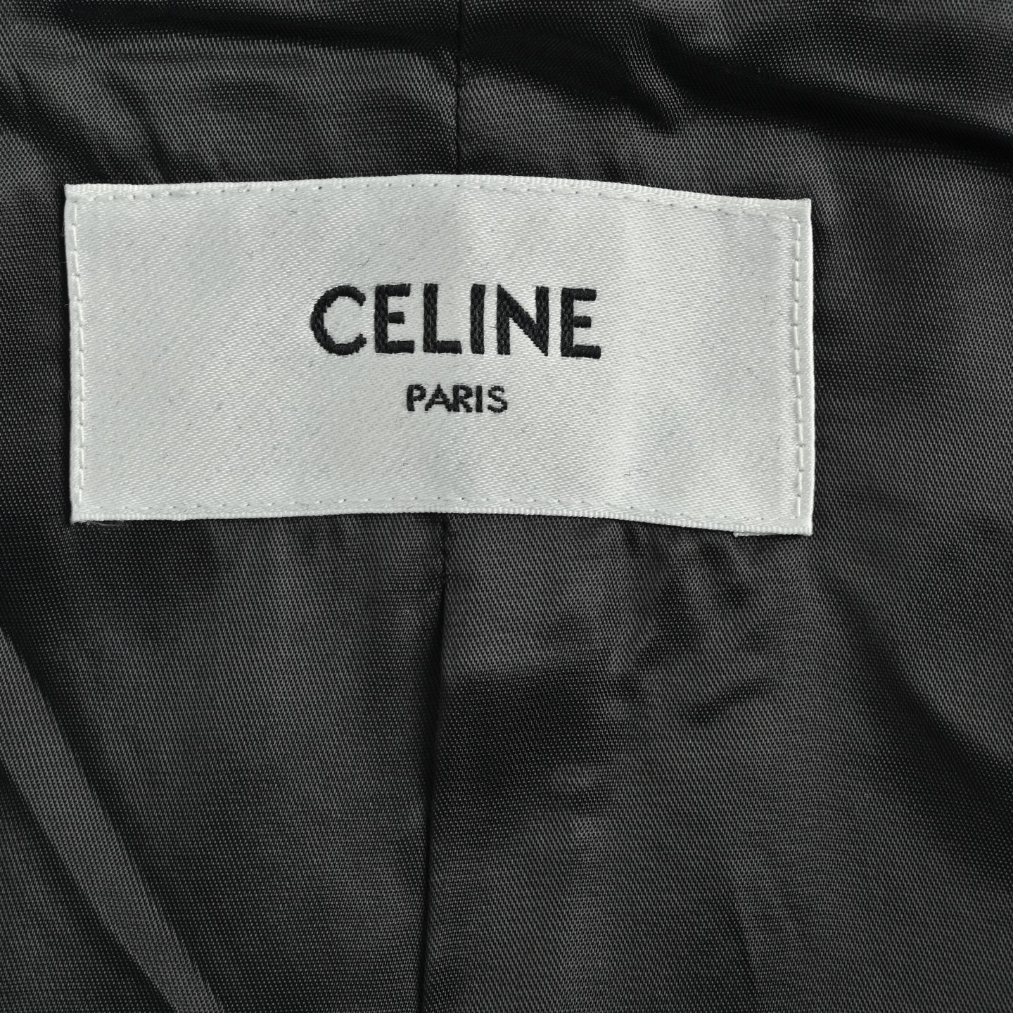 Celine 赛琳 大C毛呢皮袖连帽外套