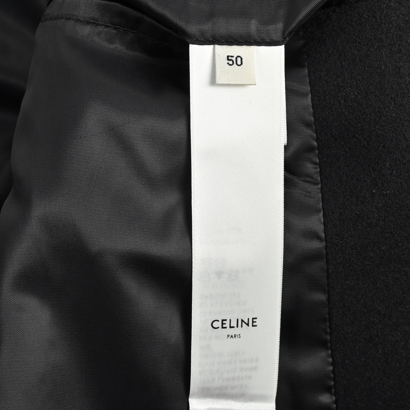 Celine 赛琳 大C毛呢皮袖连帽外套
