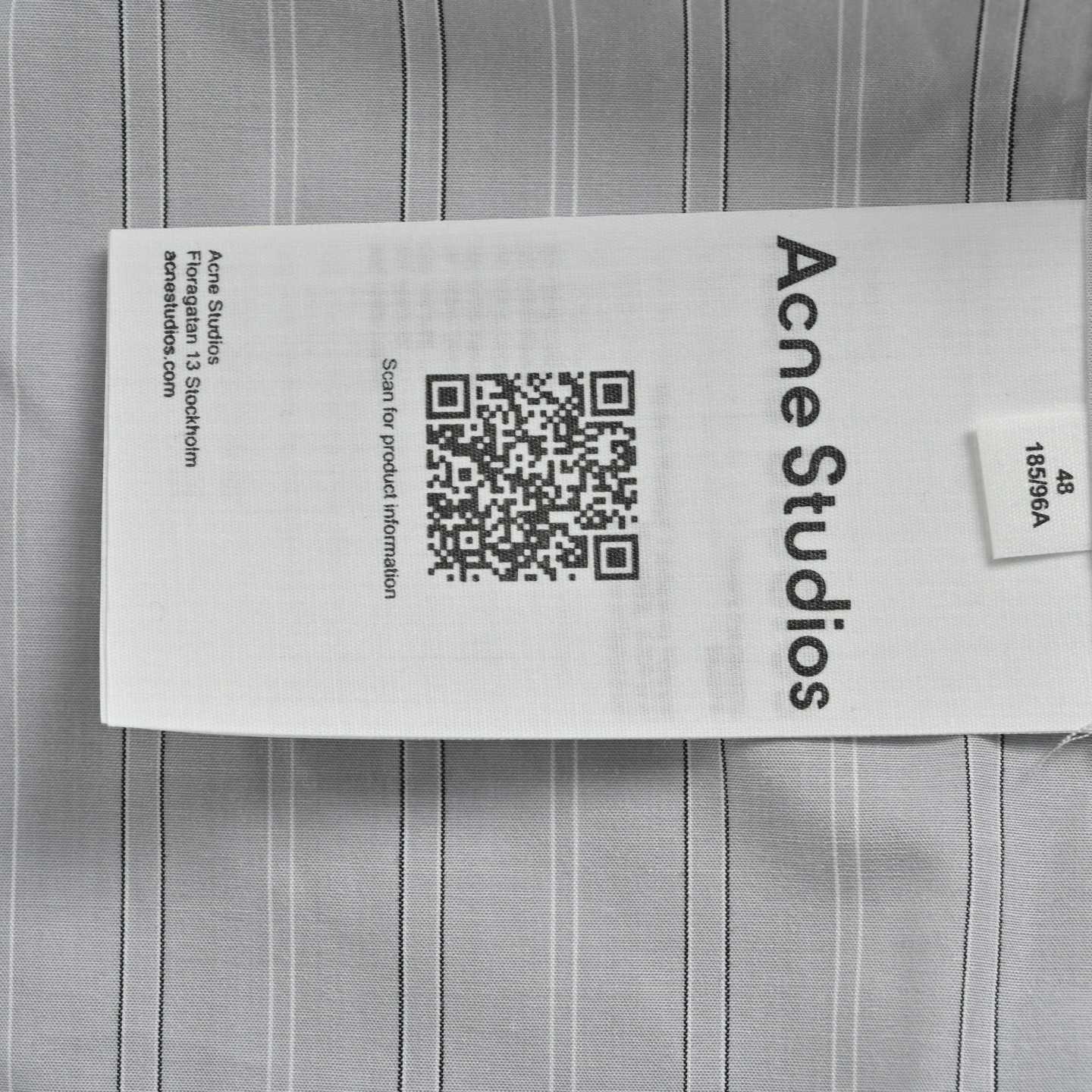 Acne Studios 标签条纹长袖衬衫