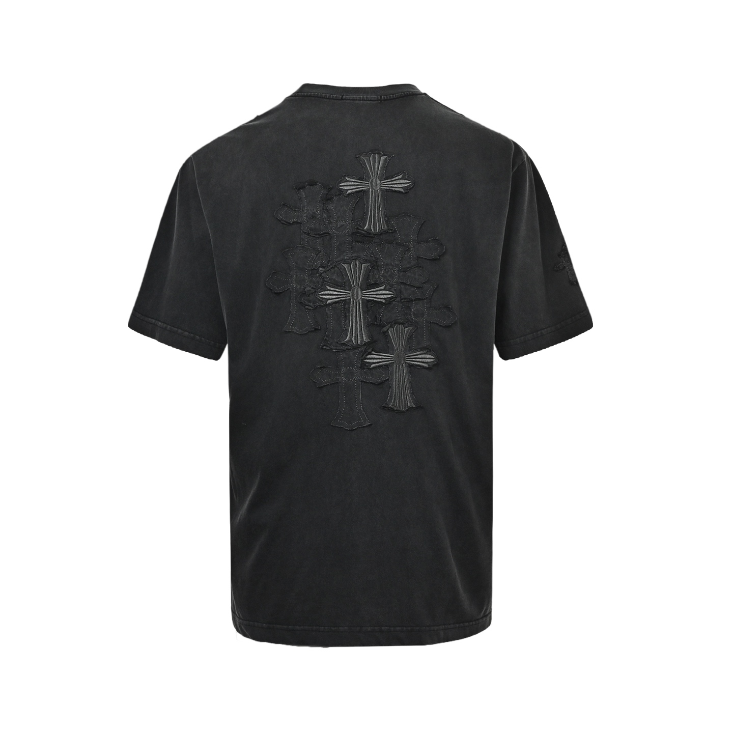 Chrome Hearts/克罗心 十字架花簇贴布水洗短袖