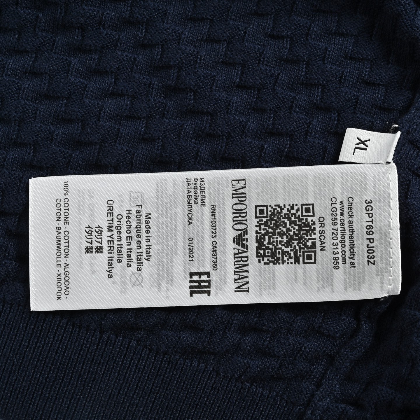 ARMANI 阿玛尼 圆领针织短袖