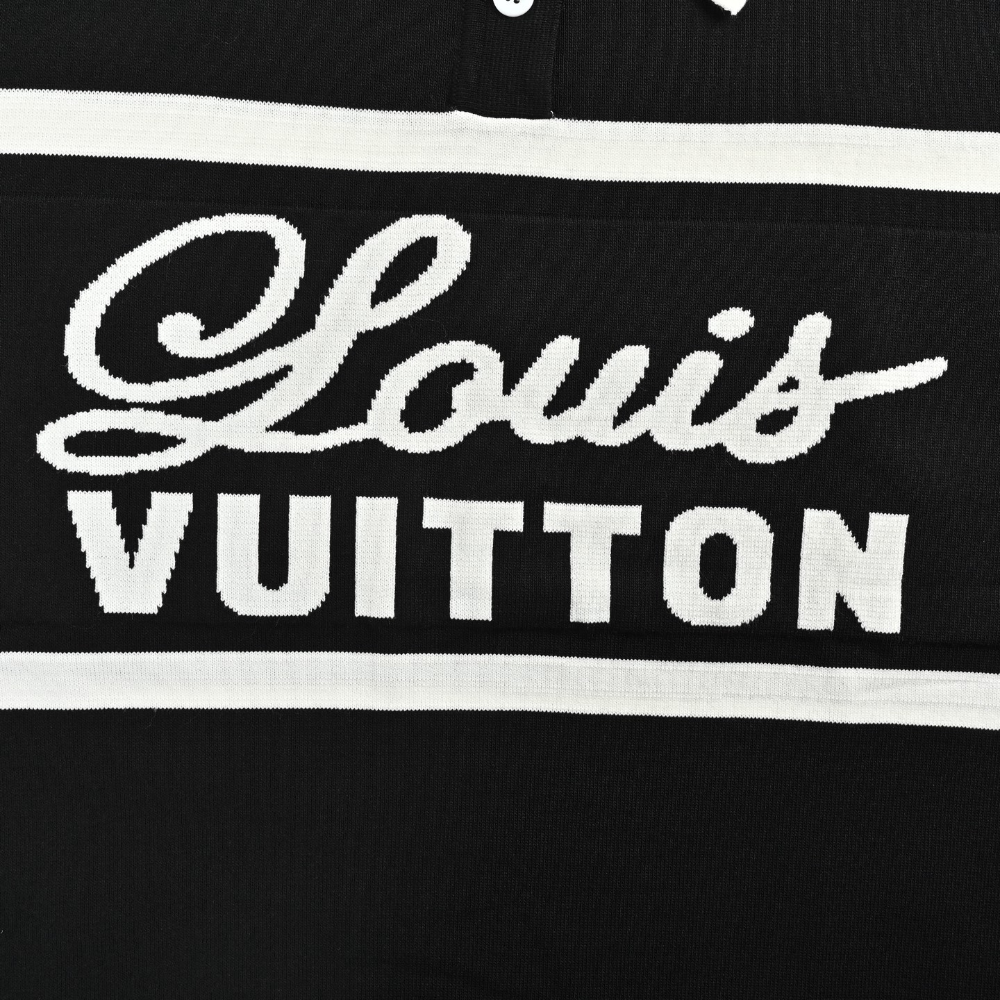 Louis Vuitton 路易威登 条纹签名字母提花针织Polo短袖