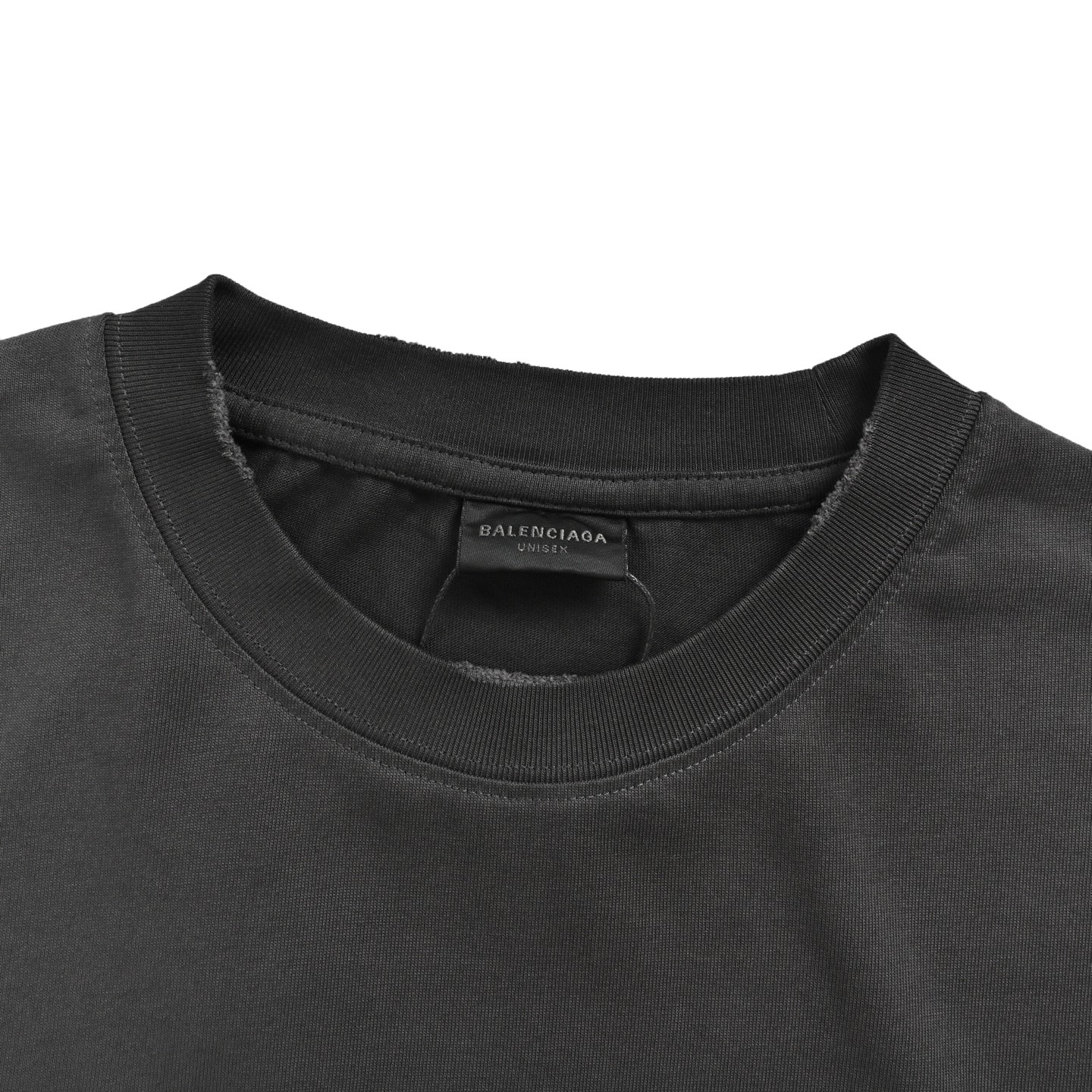 Balenciaga 巴黎世家 水洗泥染几何logo双B破洞短袖