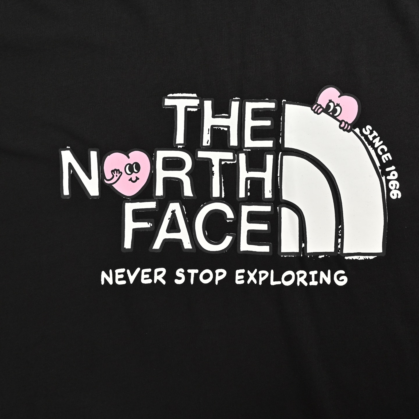 The North Face 北面 情人节限定爱心印花短袖黑色 白色-Chinese UA Cheap High Quatity Brand Clothes Bags handbags Sneakers wholesale wholesaler seller from China Factory suppliers Fashion Clothing Shoes best Quality Beautiful Price The North Face 北面 情人节限定爱心印花短袖黑色 白色