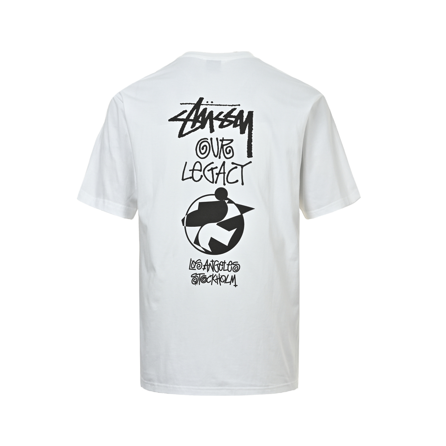 Stussy/斯图西 后背几何图案印花短袖 白色 穿着方式 圆领-Top High Quatity Cheap Sneakers Fashion Clothing Clothes Bags handbags Shoes of all Brand wholesale With The best Quality And Beautiful Price from China Factory Chinese suppliers wholesaler seller Stussy/斯图西 后背几何图案印花短袖 白色 穿着方式 圆领