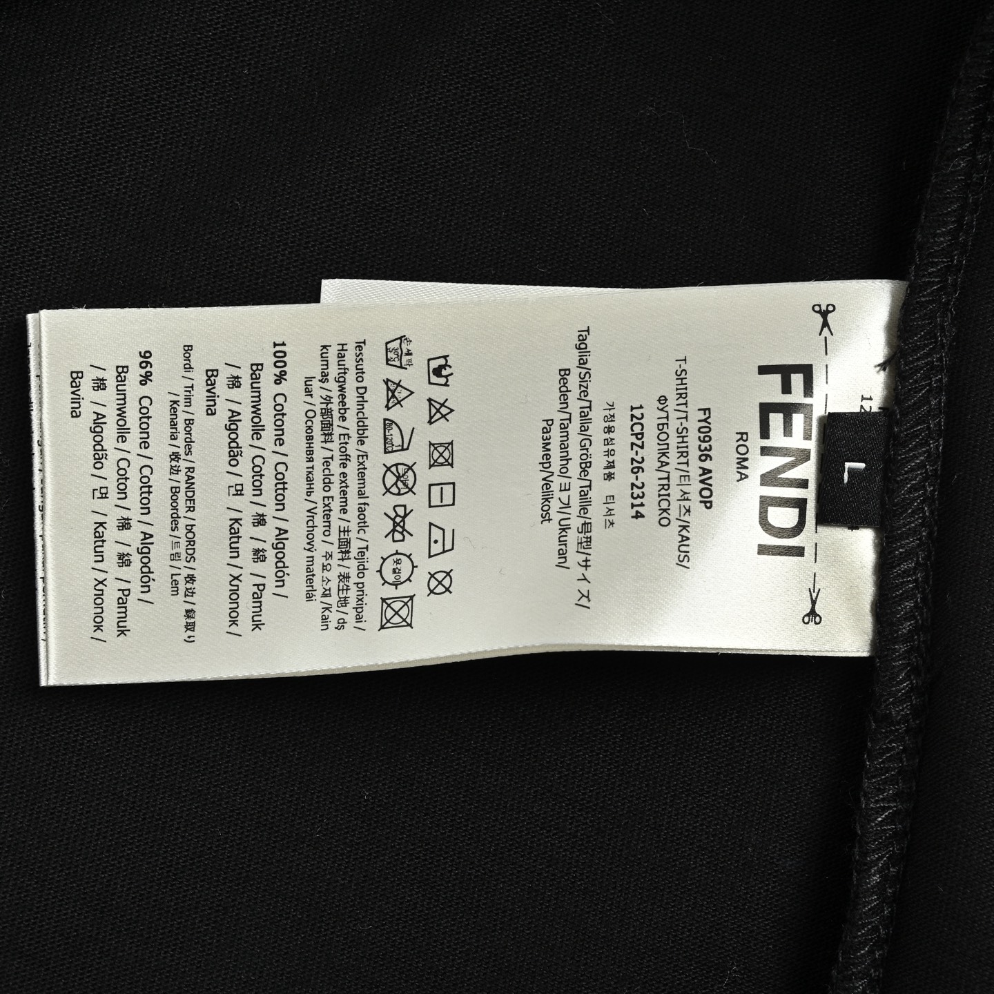 Fendi/芬迪 蓝字母刺绣短袖