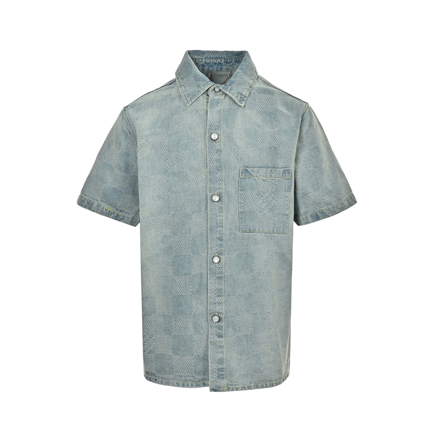 Louis Vuitton/路易威登 25ss 棋盘格牛仔短袖衬衫 Louis Vuitton/路易威登 25ss 棋盘格牛仔短袖衬衫
