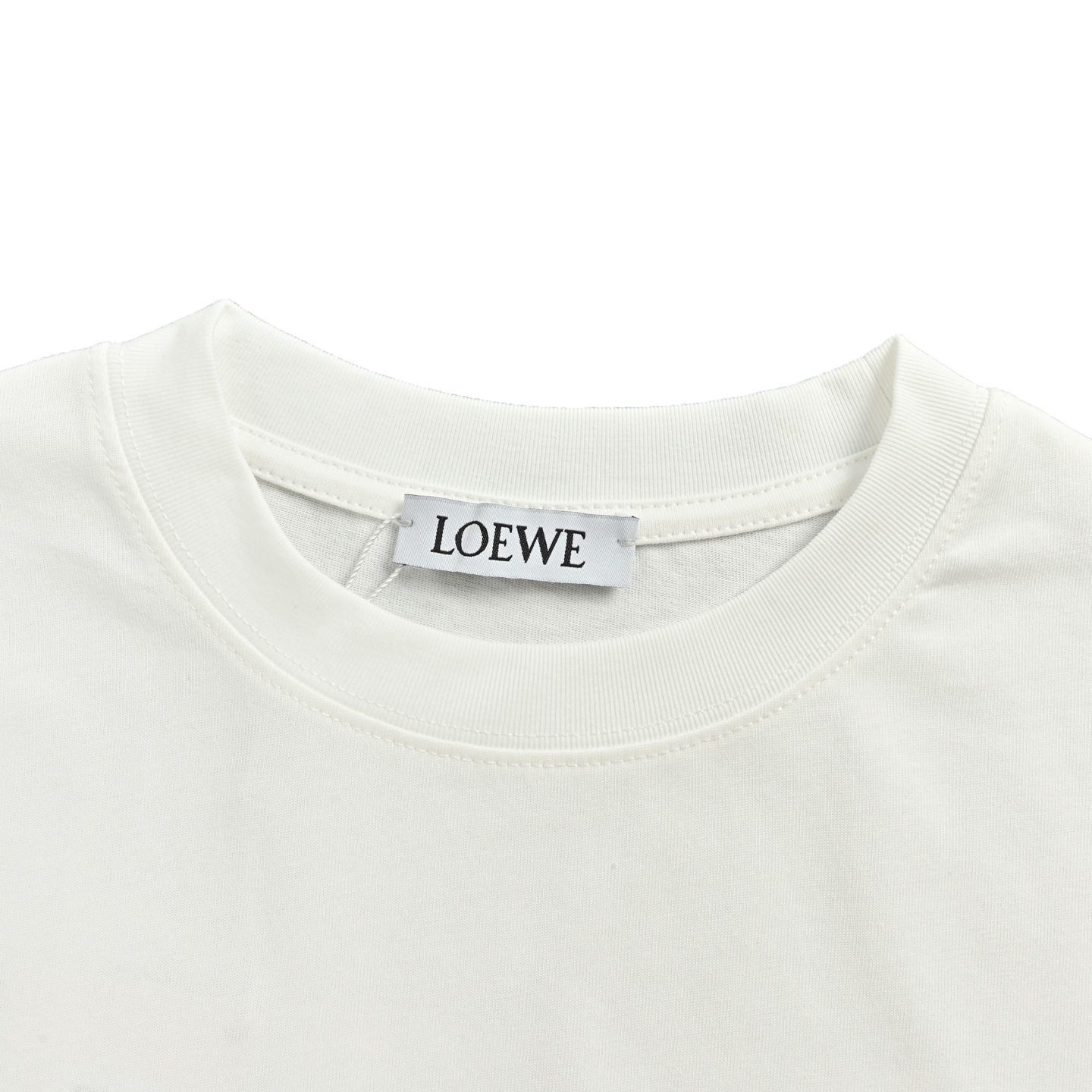 Loewe/罗意威 斑驳字母LOGO印花短袖 26fw HELLO 字母短袖T恤 黑色 白色