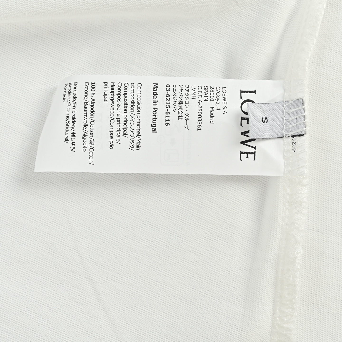 Loewe/罗意威 斑驳字母LOGO印花短袖 26fw HELLO 字母短袖T恤 黑色 白色