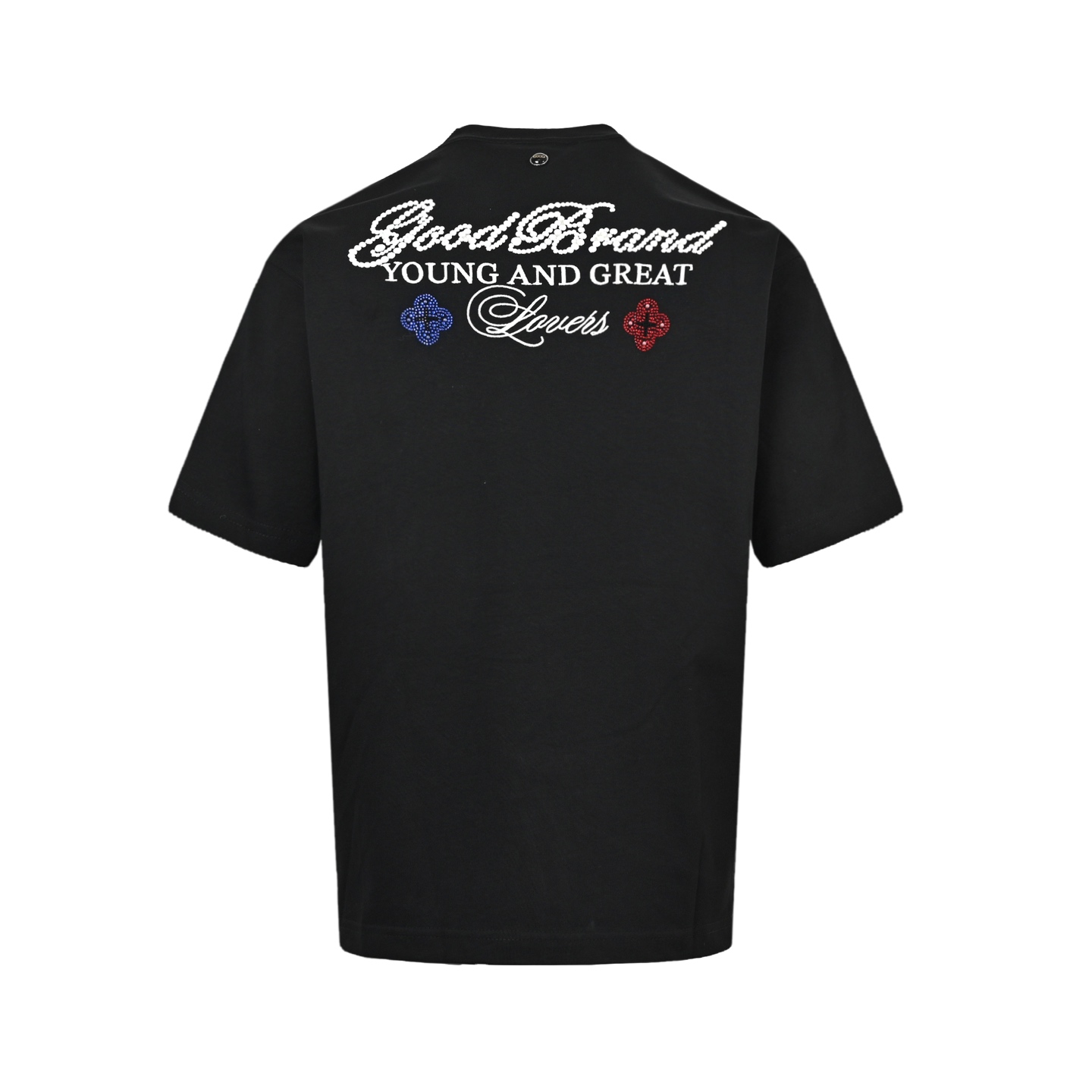 GOODBRAND 26ss 撞色小花标语烫钻短袖 Color 黑色 白色-Top High Quatity Cheap Sneakers Fashion Clothing Clothes Bags handbags Shoes of all Brand wholesale With The best Quality And Beautiful Price from China Factory Chinese suppliers wholesaler seller GOODBRAND 26ss 撞色小花标语烫钻短袖 Color 黑色 白色