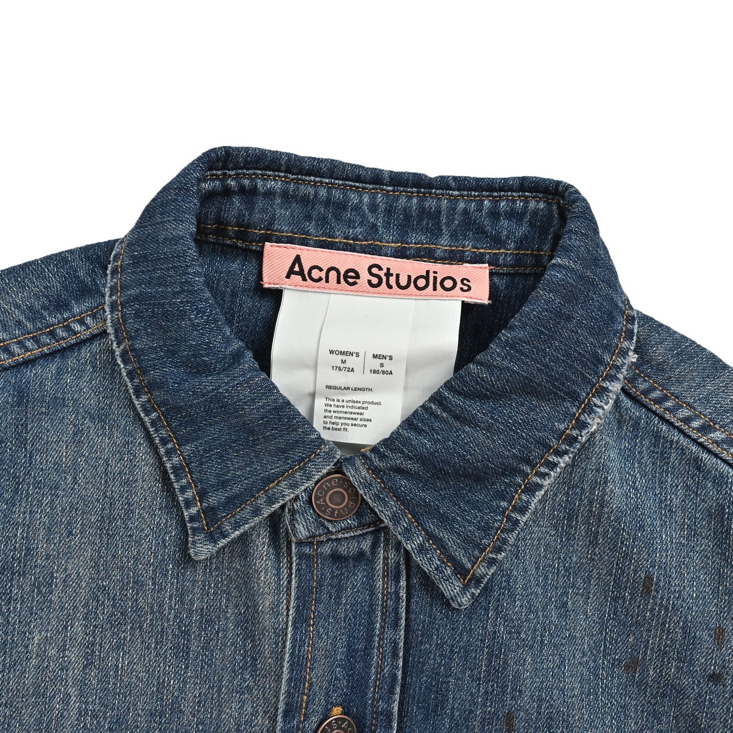 Acne Studios 泼墨做旧水洗牛仔衬衫