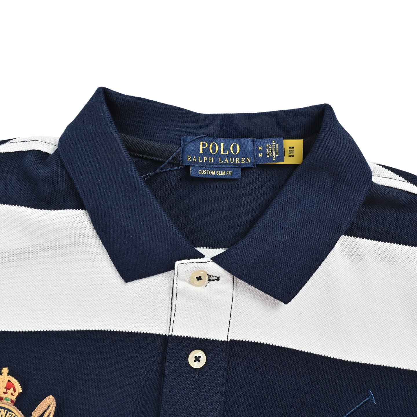 Ralph Lauren/拉夫劳伦 徽标刺绣条纹Polo短袖 纯棉珠地棉面料经典款POLO衫