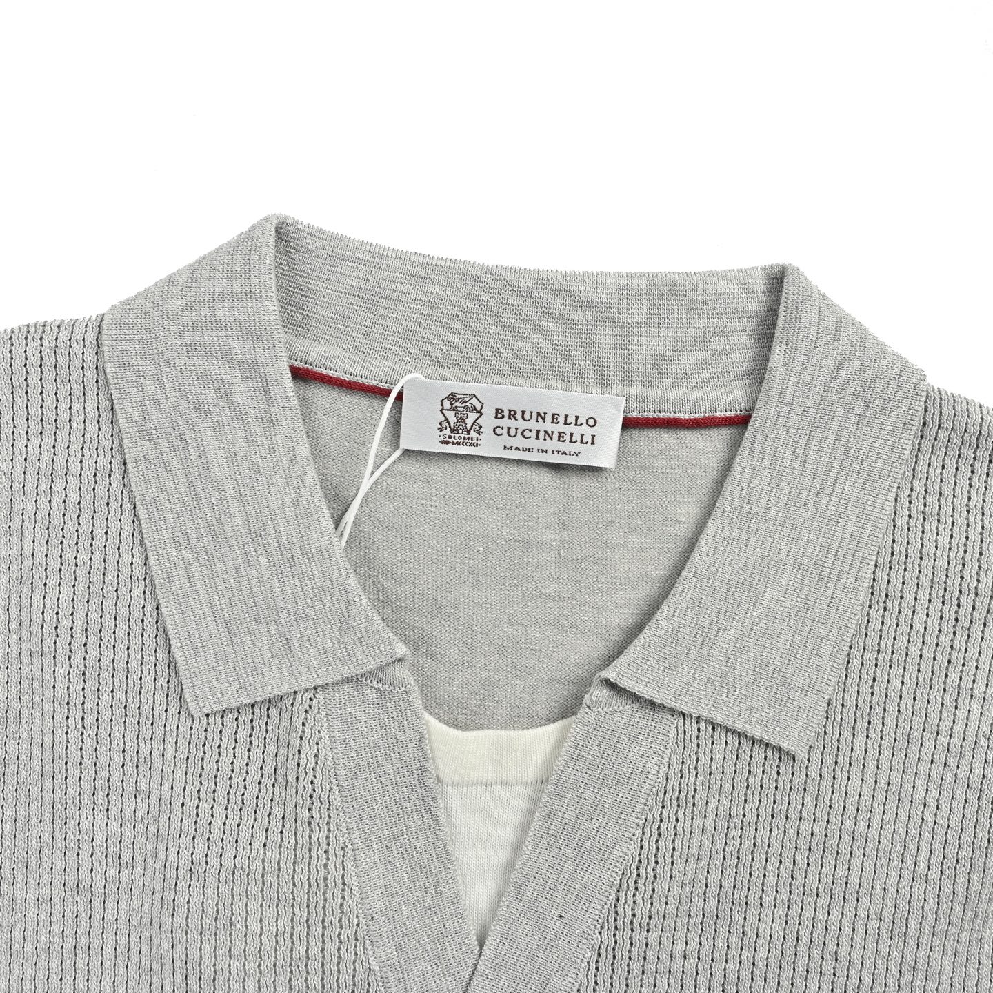 BRUNELLO CUCINELLI/BC 假两件罗纹针织翻领Polo短袖-Chinese UA Cheap High Quatity Brand Clothes Bags handbags Sneakers wholesale wholesaler seller from China Factory suppliers Fashion Clothing Shoes best Quality Beautiful Price BRUNELLO CUCINELLI/BC 假两件罗纹针织翻领Polo短袖