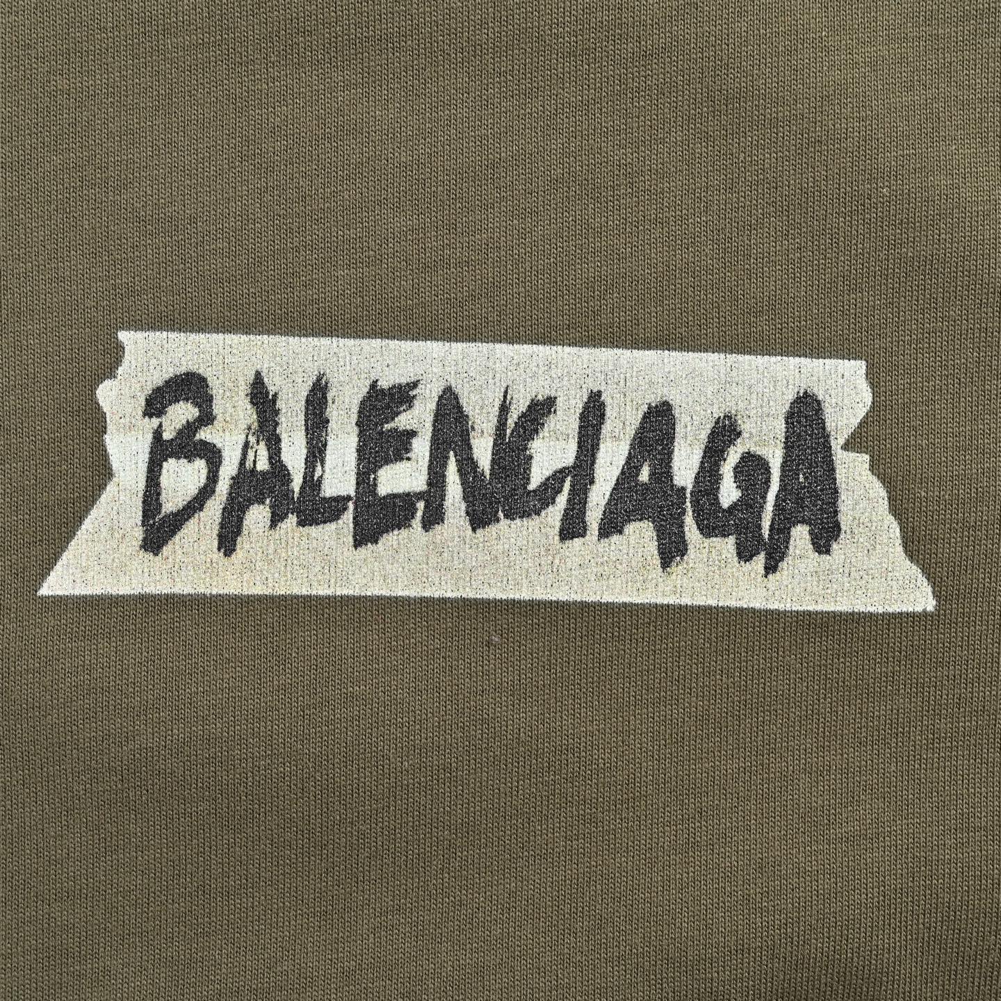 Balenciaga/巴黎世家26ss胶带贴标短袖 做旧数码直喷印花-莆田鞋,莆田鞋货源,高仿鞋,高仿鞋货源,安福档口,莆田高仿鞋,莆田鞋批发,高仿鞋批发,莆田高仿运动鞋,高仿运动鞋,莆田运动鞋 Balenciaga/巴黎世家26ss胶带贴标短袖 做旧数码直喷印花