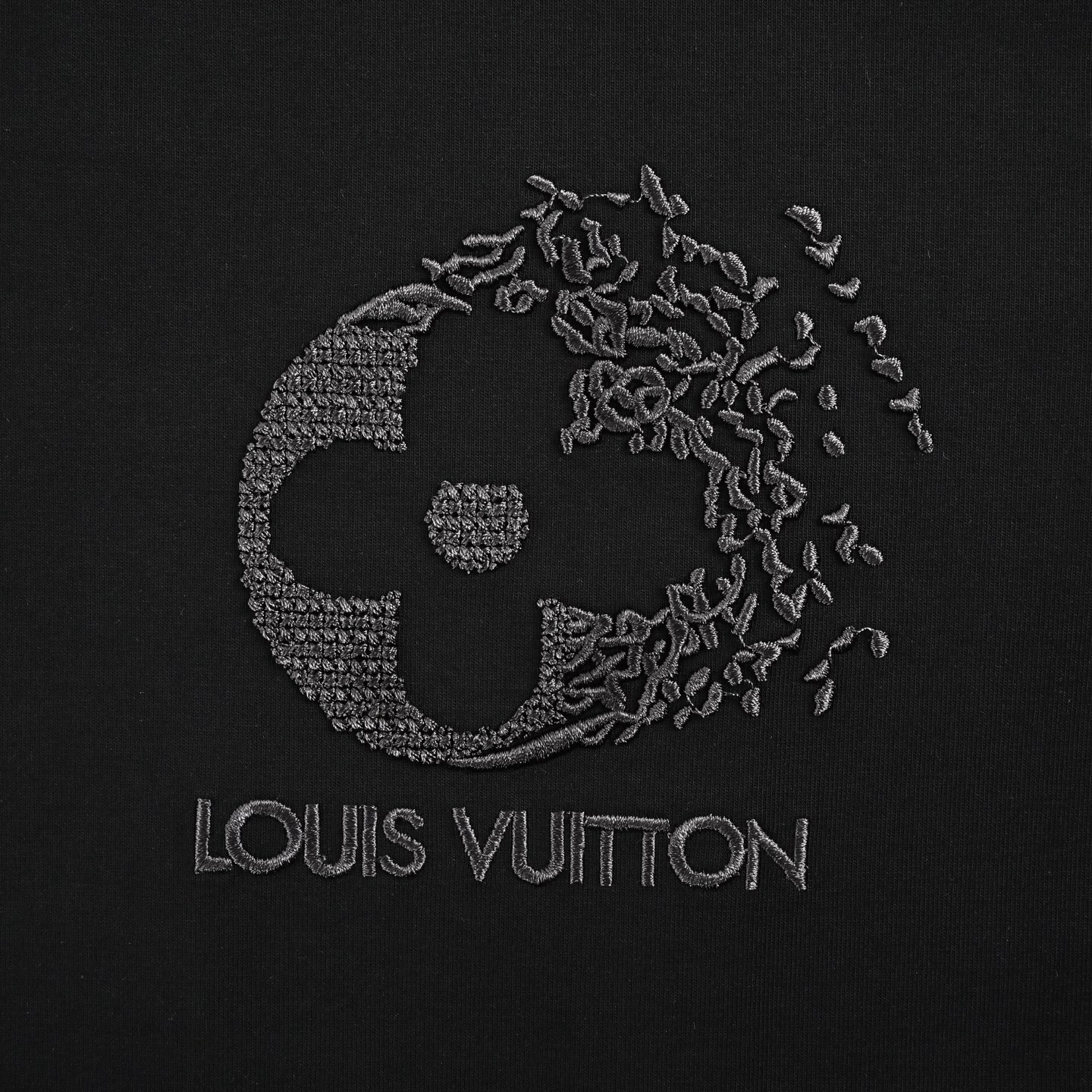 Louis Vuitton/路易威登 残影四叶草刺绣圆领短袖 黑色 白色-Top High Quatity Cheap Sneakers Fashion Clothing Clothes Bags handbags Shoes of all Brand wholesale With The best Quality And Beautiful Price from China Factory Chinese suppliers wholesaler seller Louis Vuitton/路易威登 残影四叶草刺绣圆领短袖 黑色 白色