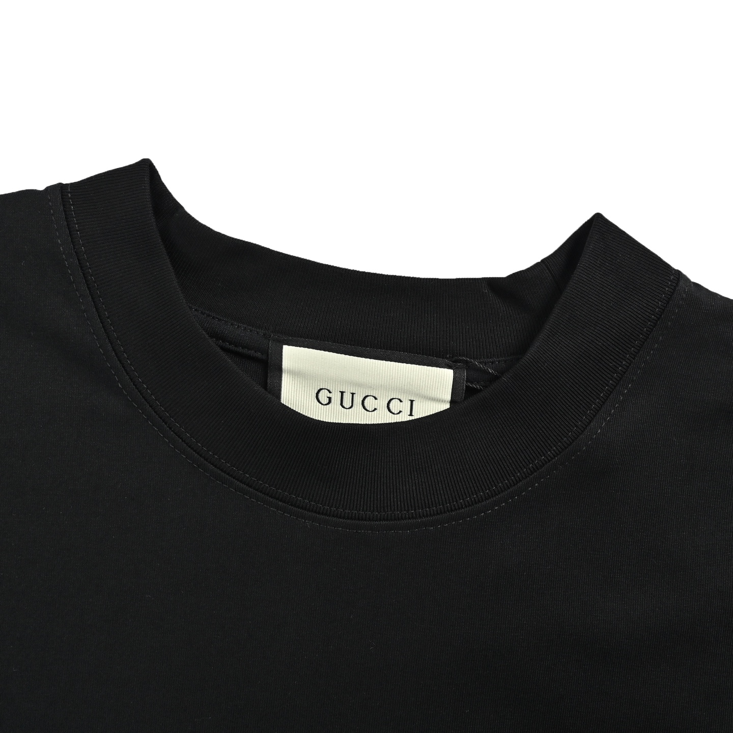 Gucci/古驰 马年限定撞色双G刺绣圆领短袖 黑色 白色