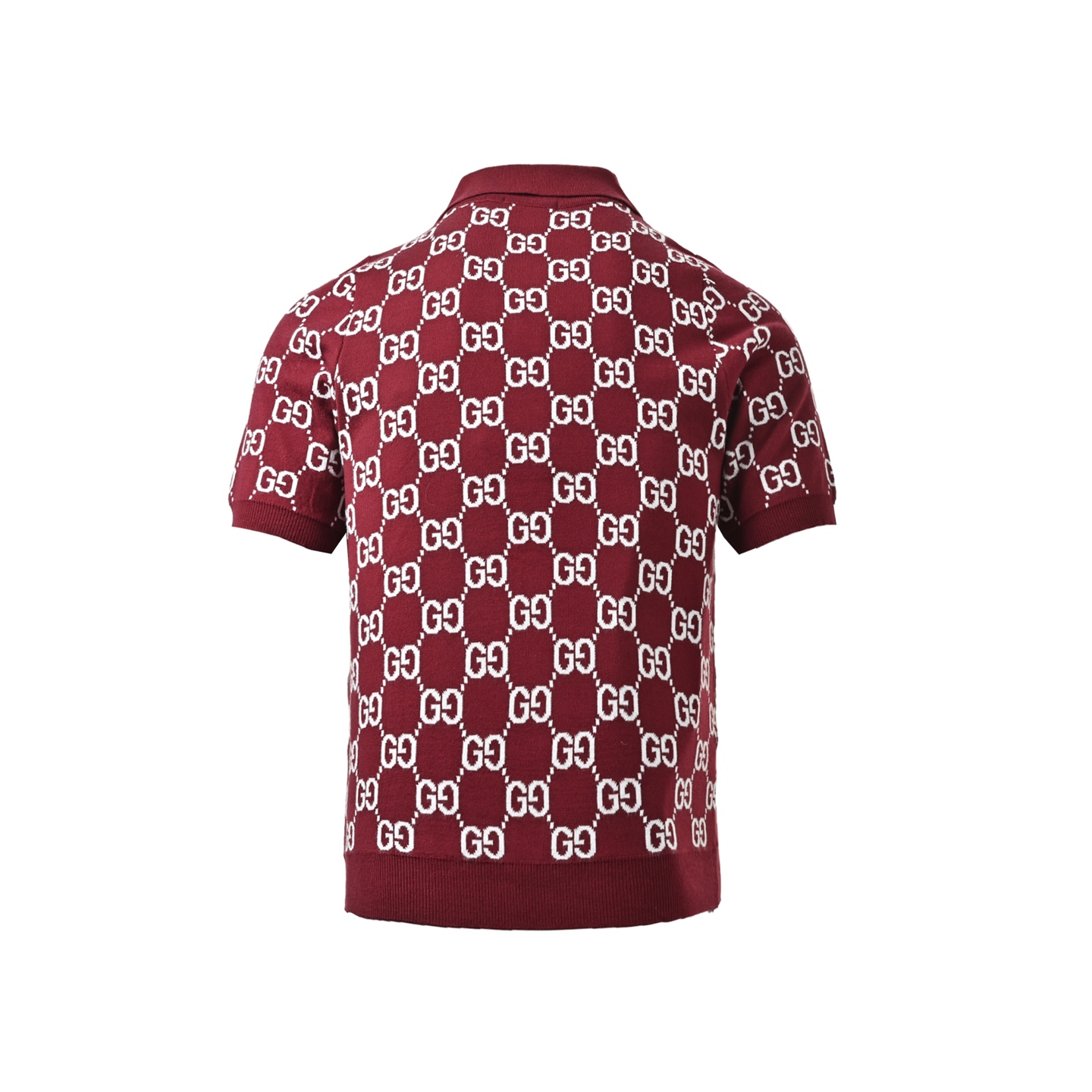 Gucci/古驰 满印提花针织POLO短袖 红白 白红