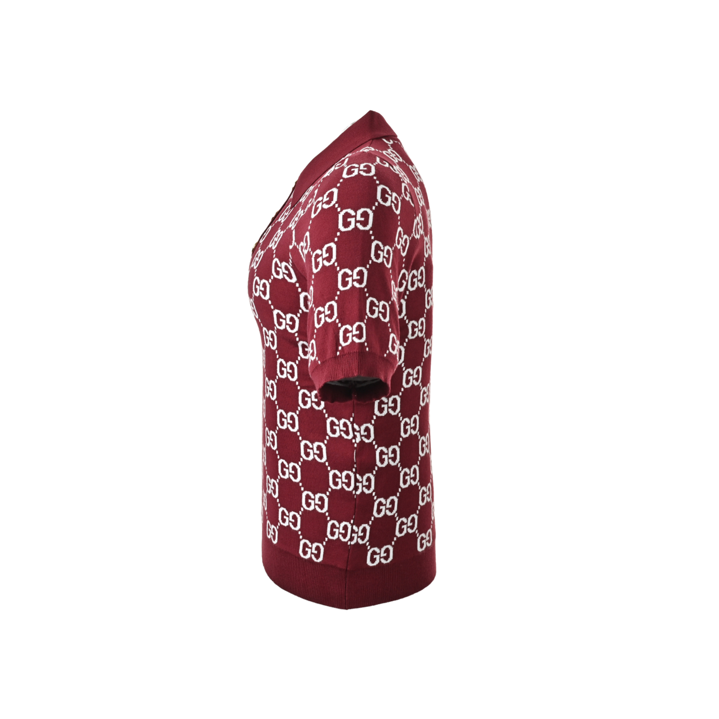 Gucci/古驰 满印提花针织POLO短袖 红白 白红