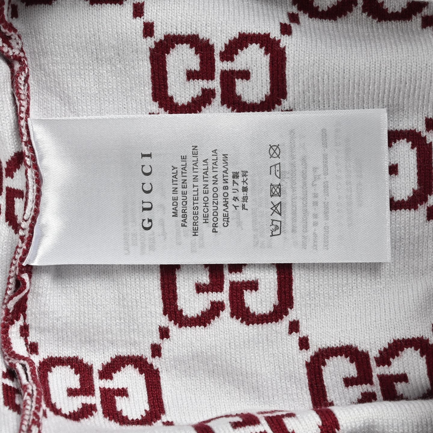 Gucci/古驰 满印提花针织POLO短袖 红白 白红