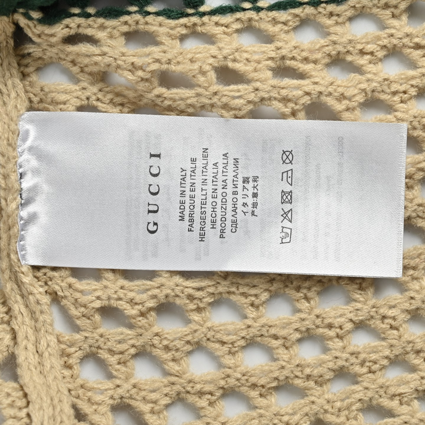 Gucci/古驰 复古镂空短袖针织衫 新版红标 米白底色配红绿条纹 米黄红-Top High Quatity Cheap Sneakers Fashion Clothing Clothes Bags handbags Shoes of all Brand wholesale With The best Quality And Beautiful Price from China Factory Chinese suppliers wholesaler seller Gucci/古驰 复古镂空短袖针织衫 新版红标 米白底色配红绿条纹 米黄红