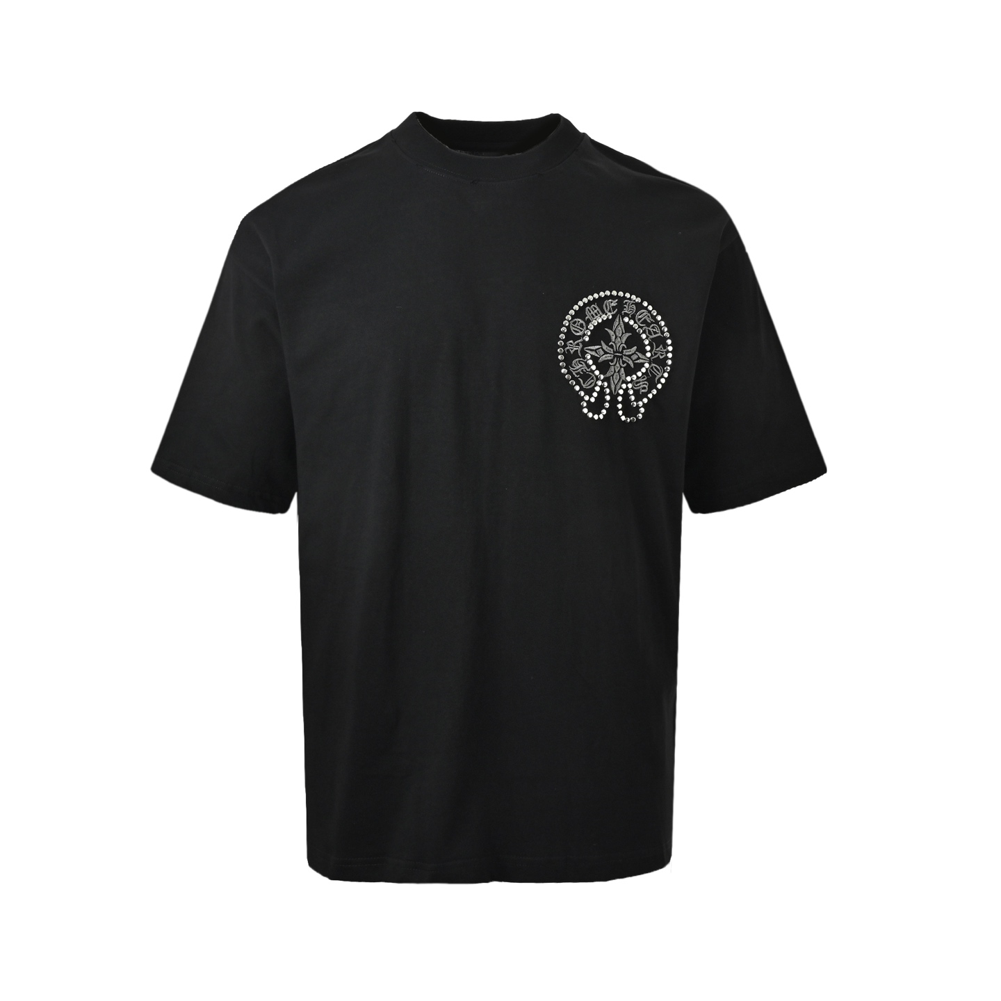 Chrome Hearts/克罗心 26ss 重工刺绣铆钉打珠磨破短袖 黑色 白色 Chrome Hearts/克罗心 26ss 重工刺绣铆钉打珠磨破短袖 黑色 白色
