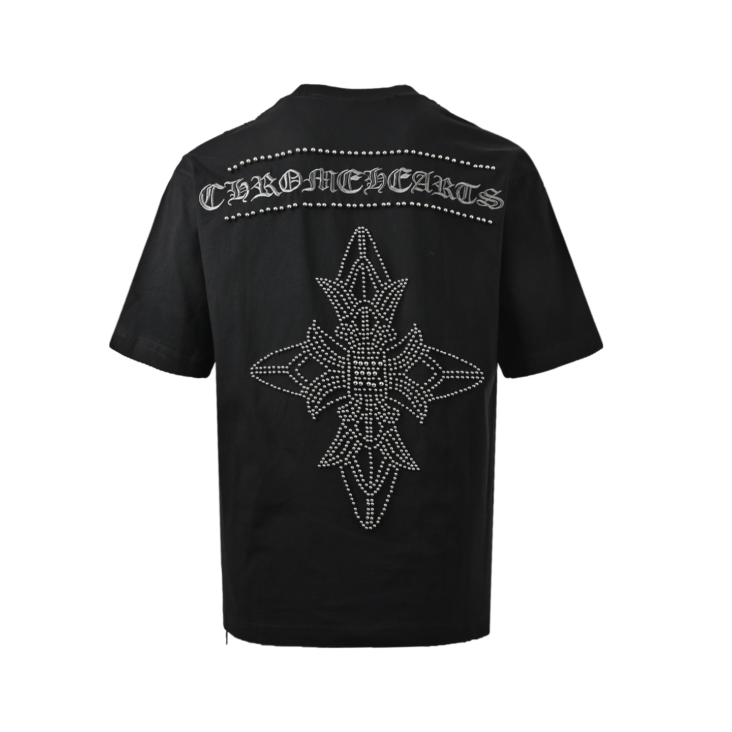 Chrome Hearts/克罗心 26ss 重工刺绣铆钉打珠磨破短袖 黑色 白色 Chrome Hearts/克罗心 26ss 重工刺绣铆钉打珠磨破短袖 黑色 白色