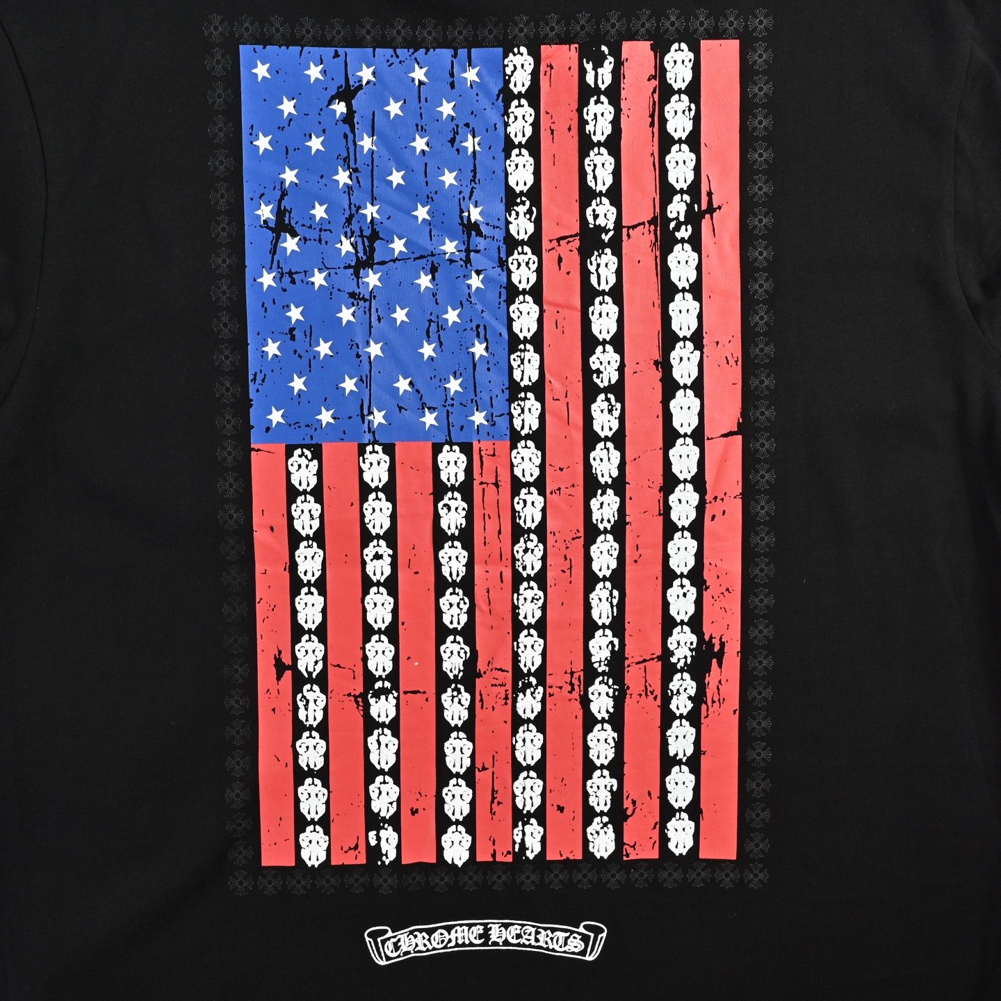 Chrome Hearts/克罗心 竖形旗帜印花圆领短袖 Chrome Hearts/克罗心 竖形旗帜印花圆领短袖