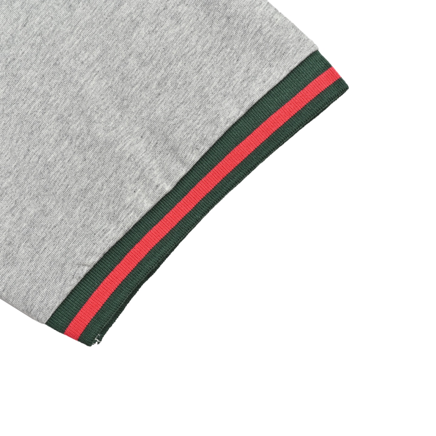 Gucci/古驰 红绿撞色螺纹字母刺绣短袖 白色 黑色 花灰