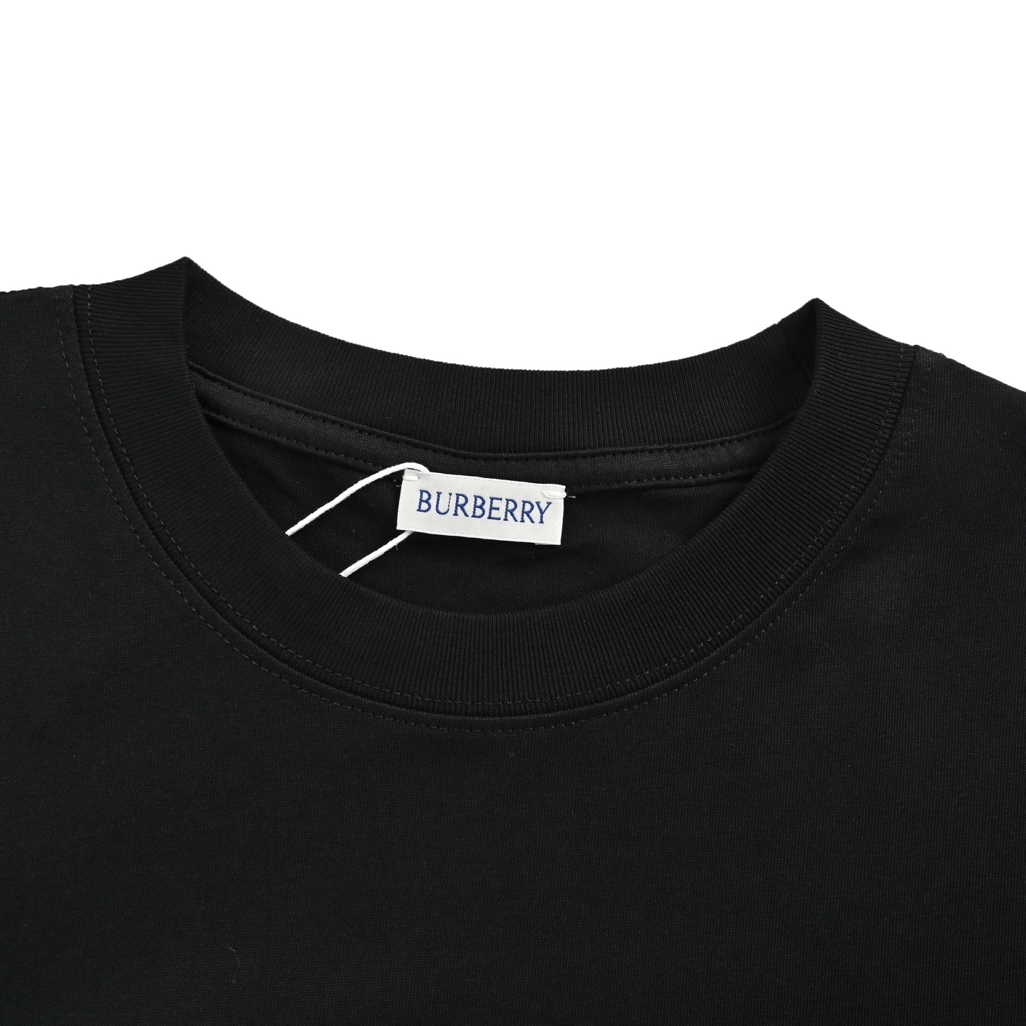 Burberry/巴宝莉 格纹骑士战马刺绣短袖 黑色 粉刺白色