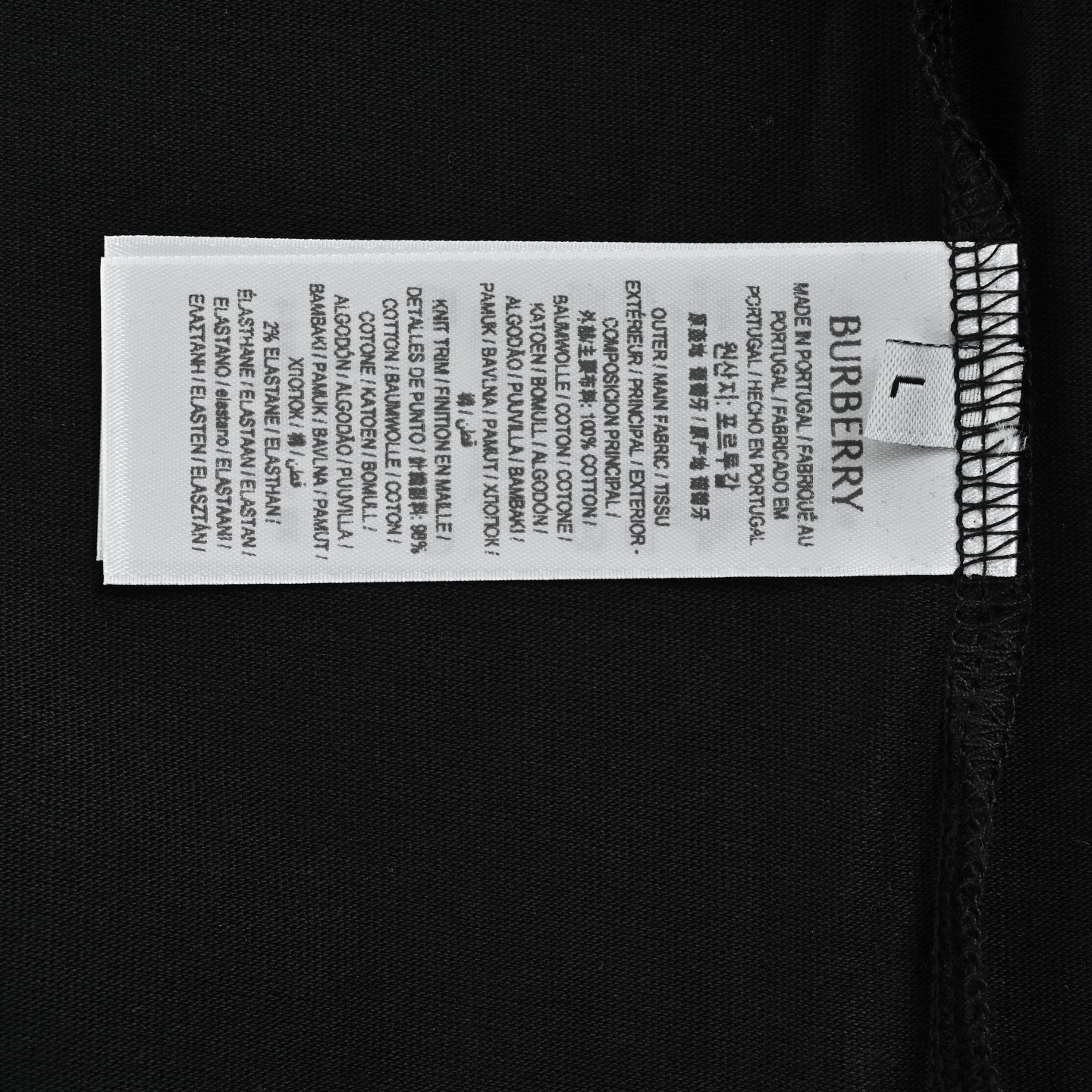 Burberry/巴宝莉 格纹骑士战马刺绣短袖 黑色 粉刺白色