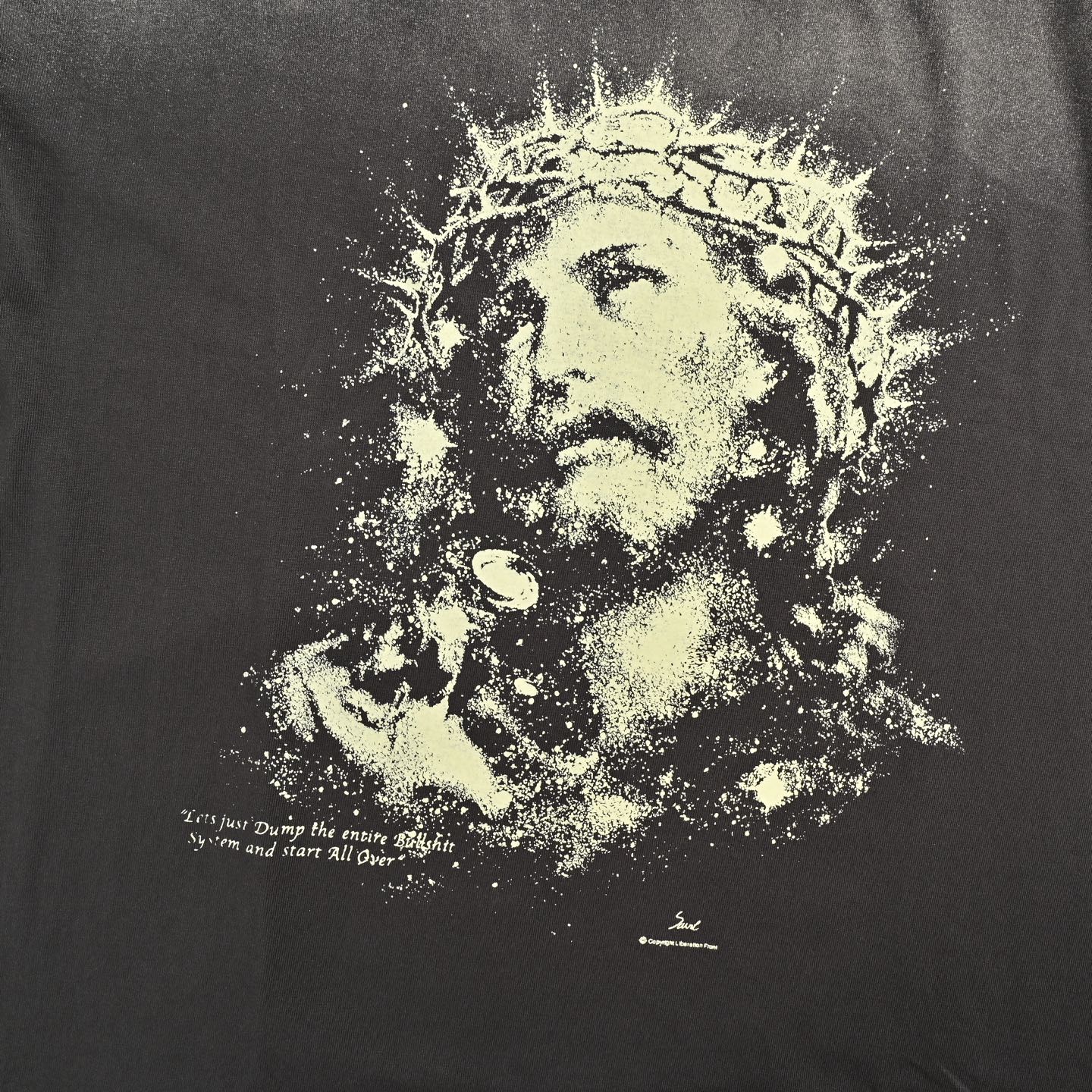 SAINT MICHAEL 25SS 夜光荆棘耶稣印花短袖 SAINT MICHAEL 25SS 夜光荆棘耶稣印花短袖
