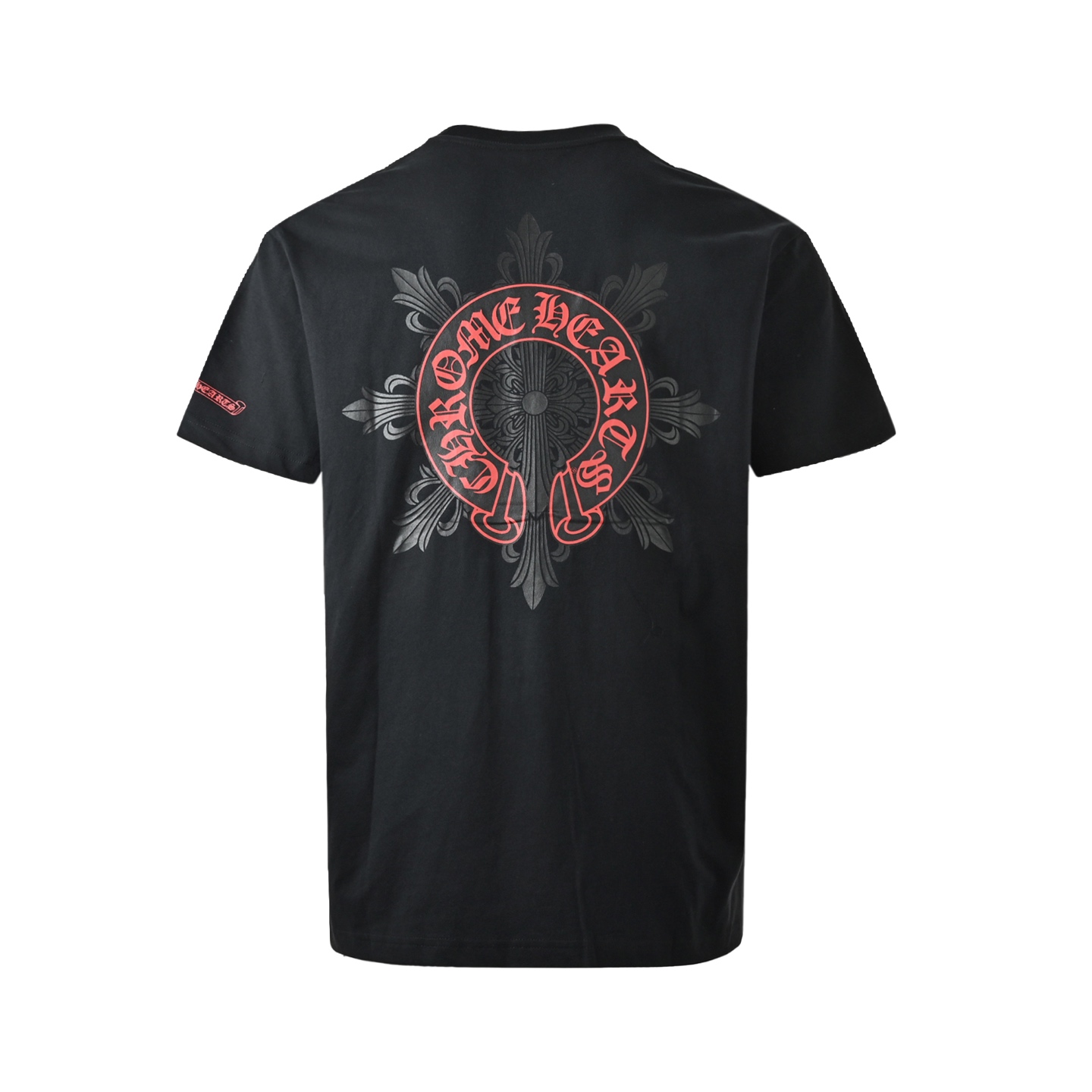 CHROME HEARTS/克罗心 十字花芒印花短袖黑