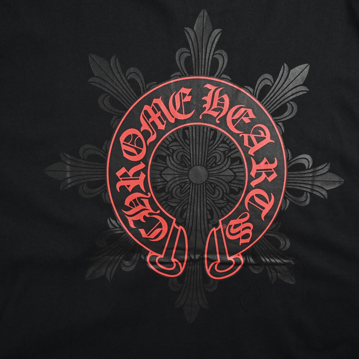 CHROME HEARTS/克罗心 十字花芒印花短袖黑