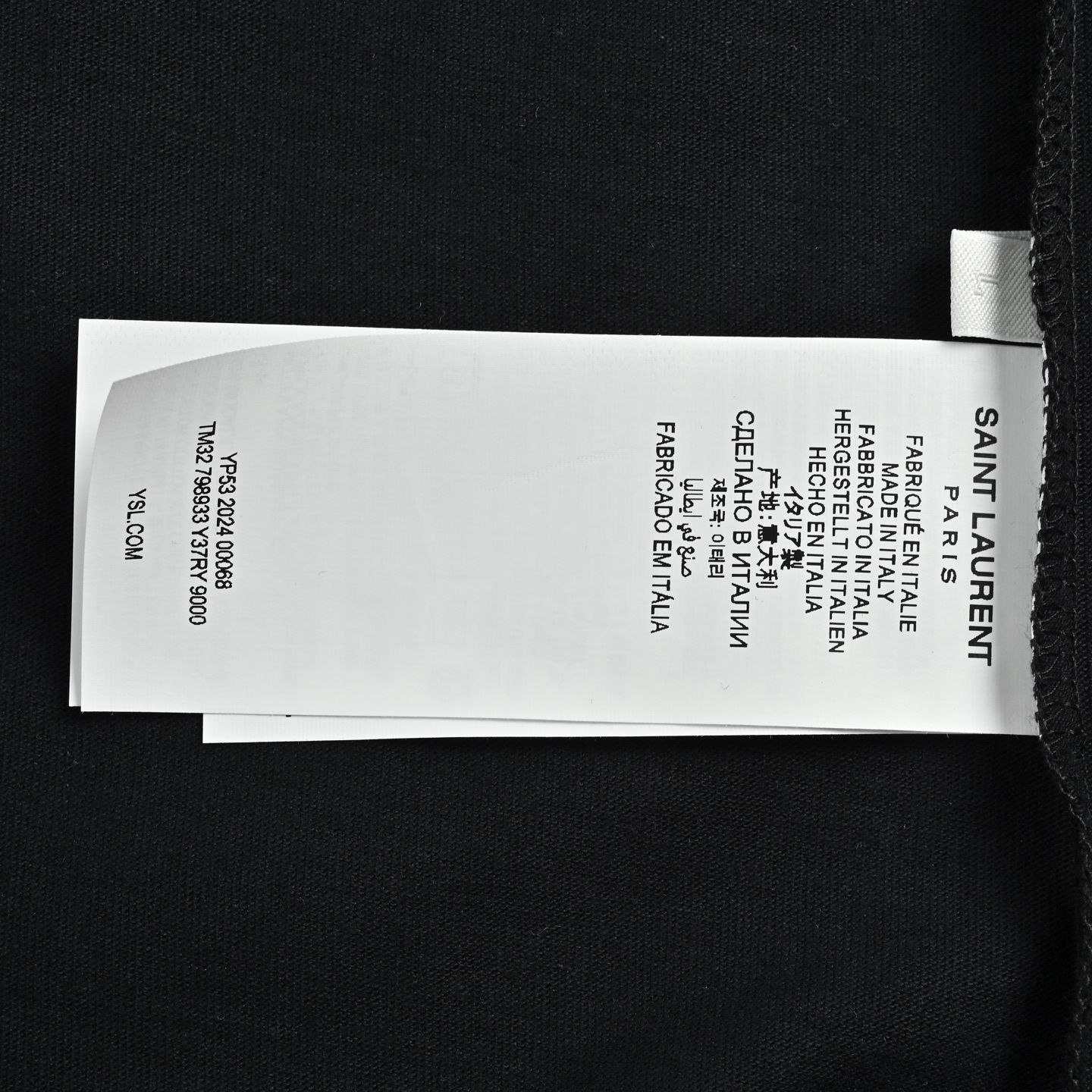 SAINT LAURENT/圣罗兰 下摆标签短袖