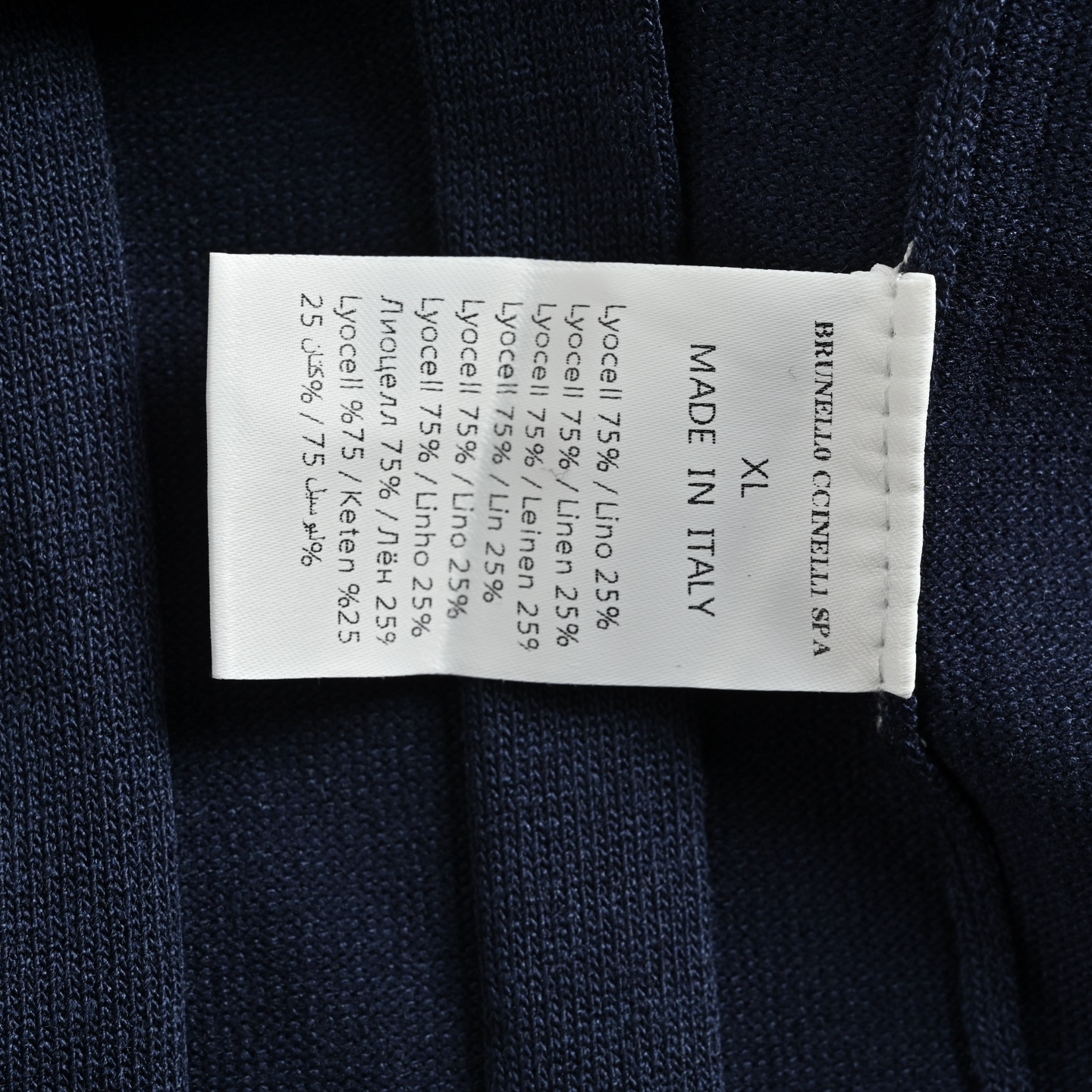 BRUNELLO CUCINELLI/BC纽扣罗纹亨利领针织短袖 麻杏色 藏青色