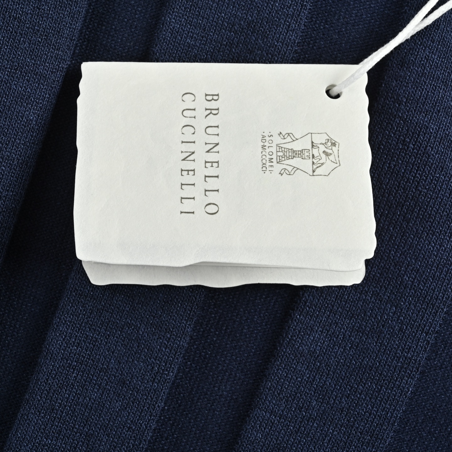 BRUNELLO CUCINELLI/BC纽扣罗纹亨利领针织短袖 麻杏色 藏青色
