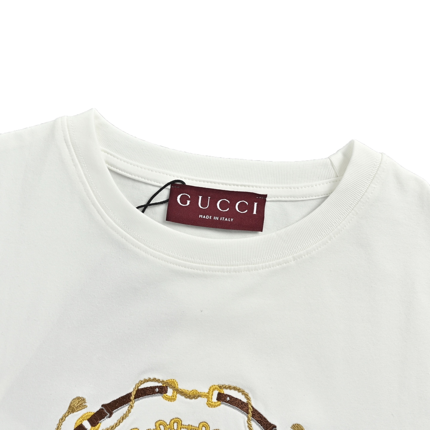 Gucci/古驰 双G互扣麦穗缰绳刺绣短袖 白色-莆田鞋,莆田鞋货源,高仿鞋,高仿鞋货源,安福档口,莆田高仿鞋,莆田鞋批发,高仿鞋批发,莆田高仿运动鞋,高仿运动鞋,莆田运动鞋 Gucci/古驰 双G互扣麦穗缰绳刺绣短袖 白色