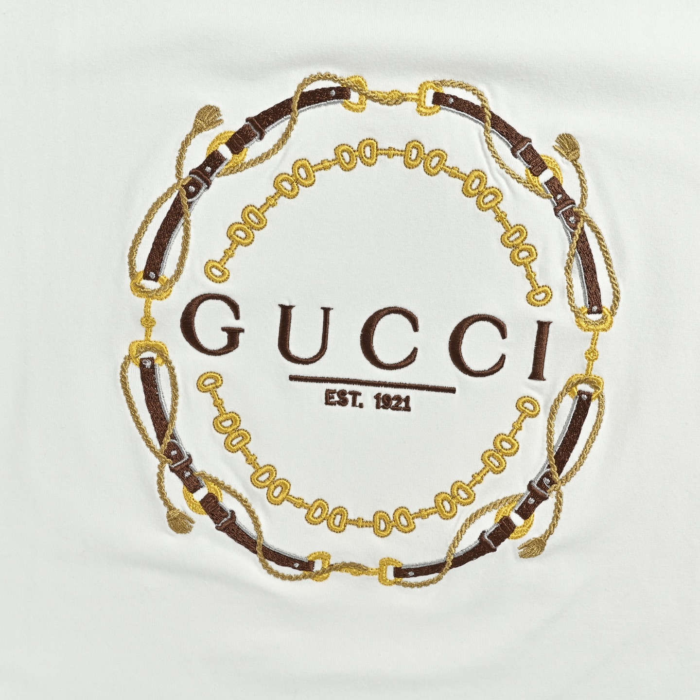 Gucci/古驰 双G互扣麦穗缰绳刺绣短袖 白色-莆田鞋,莆田鞋货源,高仿鞋,高仿鞋货源,安福档口,莆田高仿鞋,莆田鞋批发,高仿鞋批发,莆田高仿运动鞋,高仿运动鞋,莆田运动鞋 Gucci/古驰 双G互扣麦穗缰绳刺绣短袖 白色